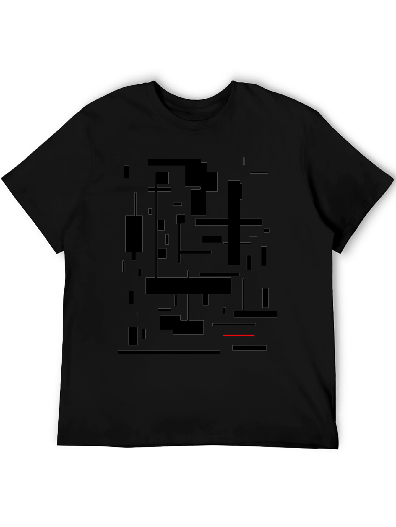 Black Modern Abstract Art Black Graphic Tee view 5
