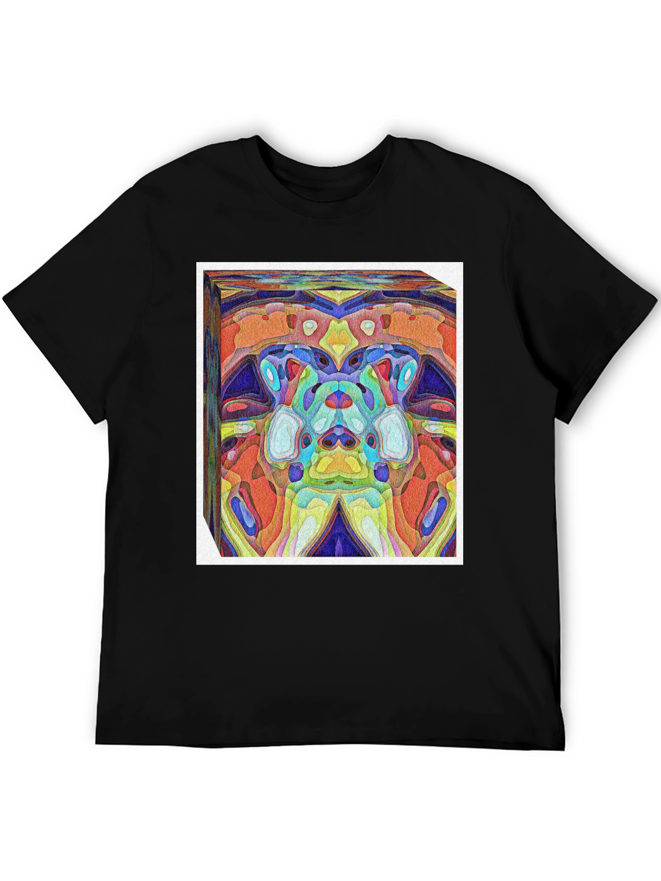 Black Abstract Art Print Tee - Vivid & Unique Design view 5