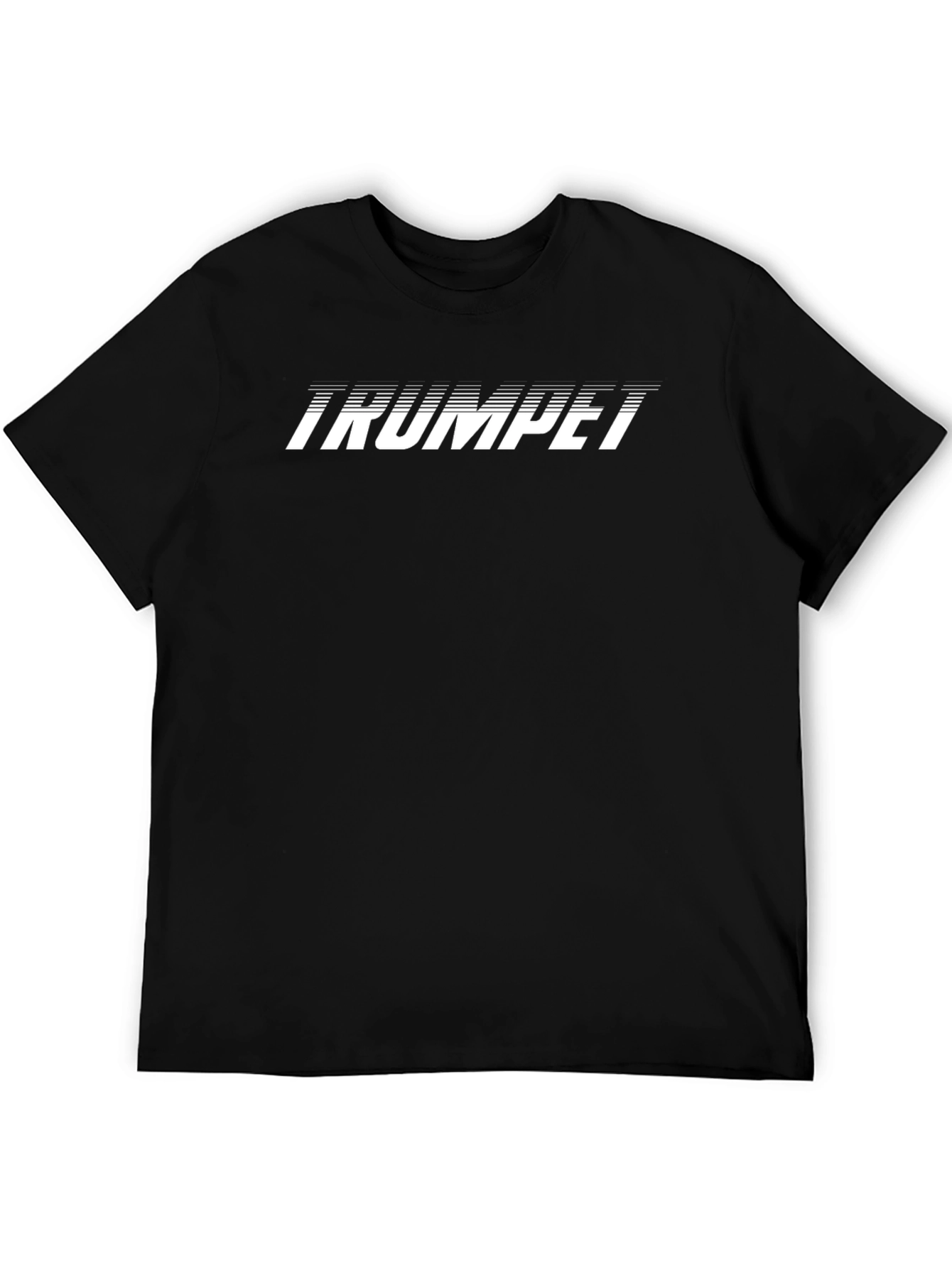 Black Trumpet Graphic Tee - Black, Music Lover's Shirt view 5