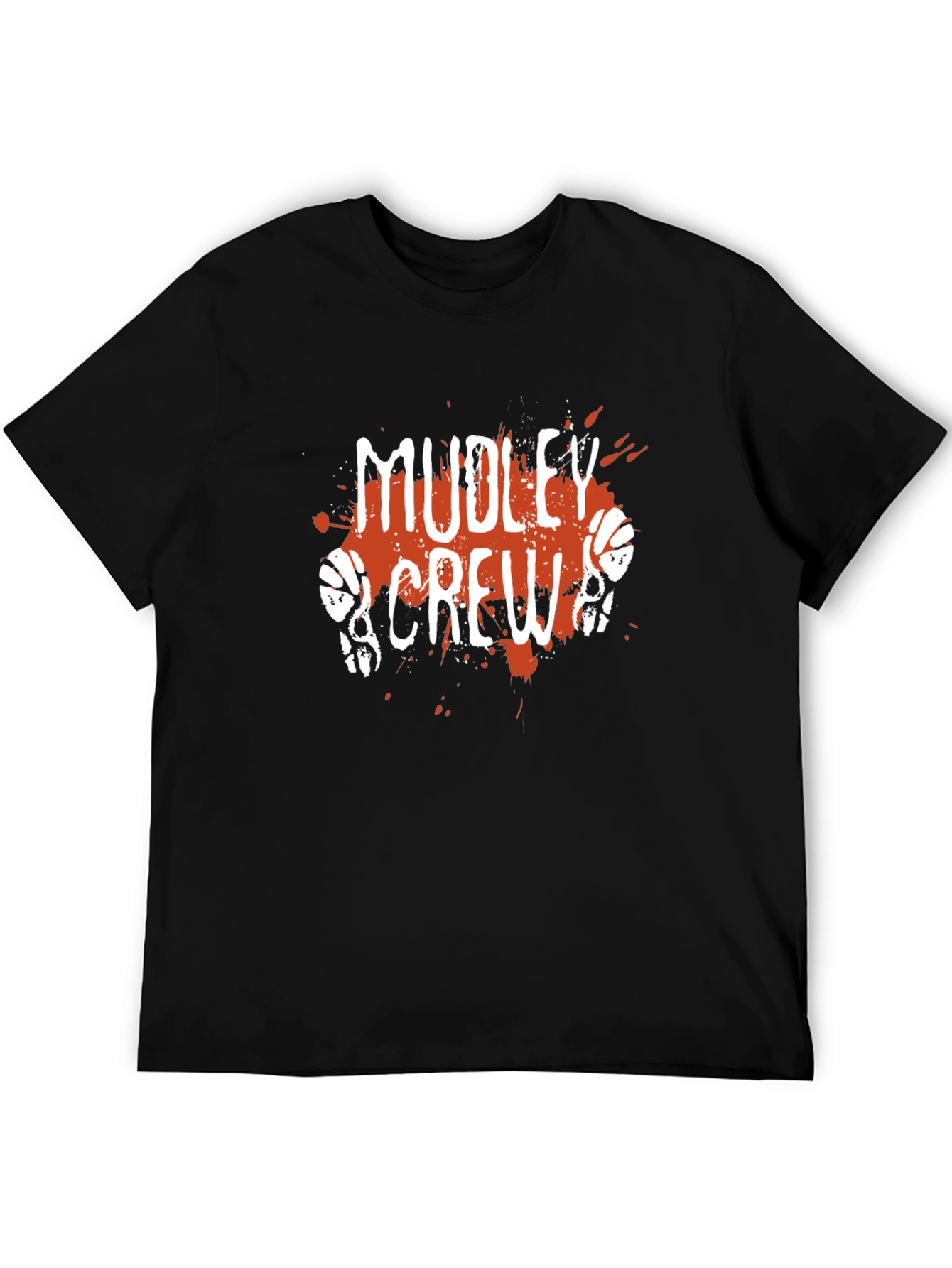 Black Mudley Crew Graphic T-Shirt - Basketball Skull Design view 5