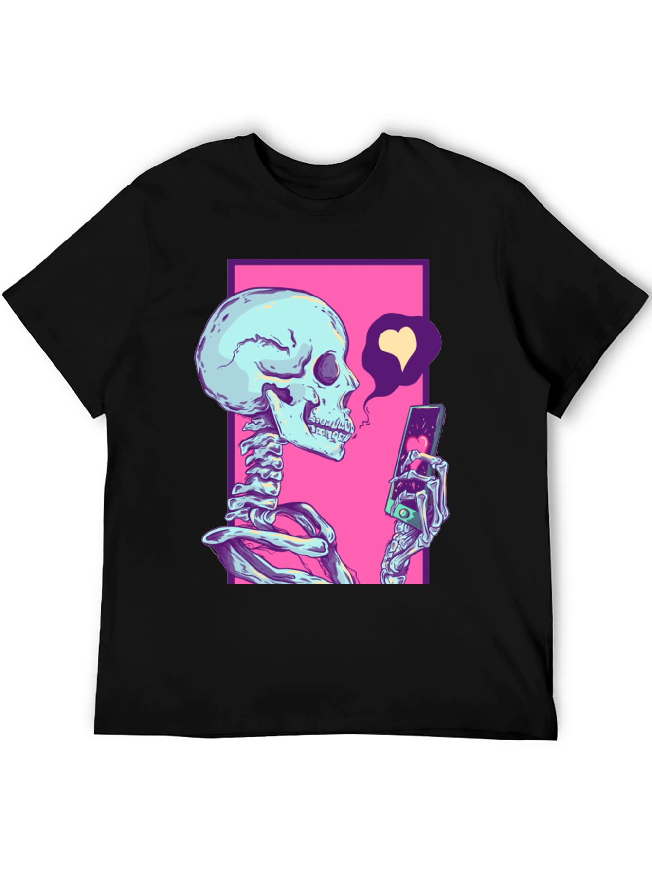 Black Trendy Skeleton Graphic T-Shirt view 5