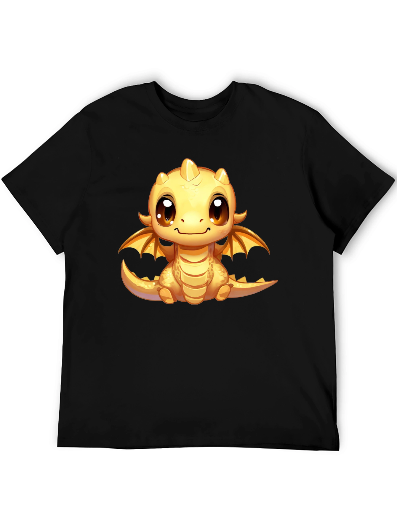 Black Cute Dragon Graphic T-Shirt - Fun Fantasy Apparel view 5