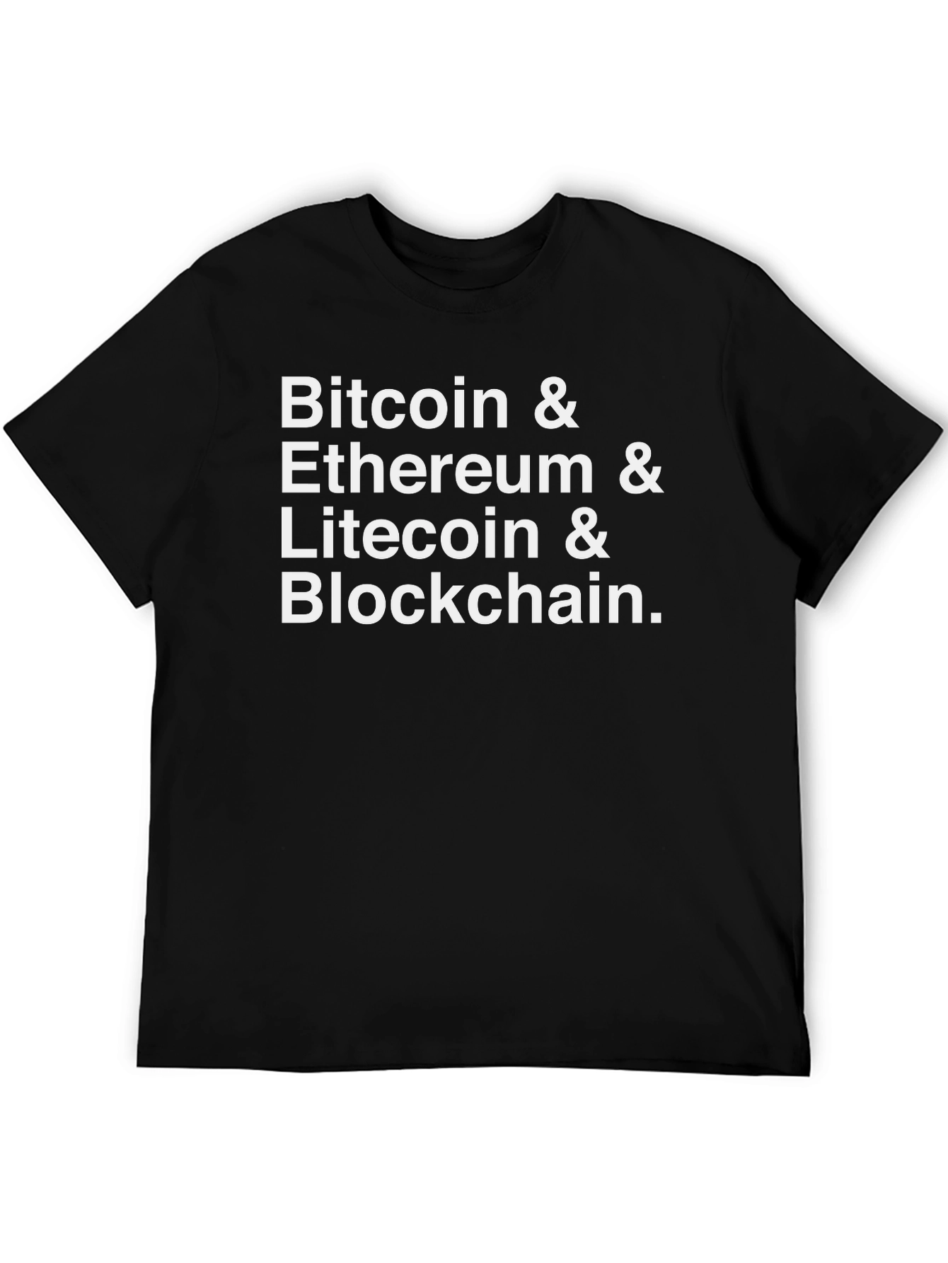 Black Crypto Enthusiast T-Shirt: Bitcoin, Ethereum, Litecoin, Blockchain view 5