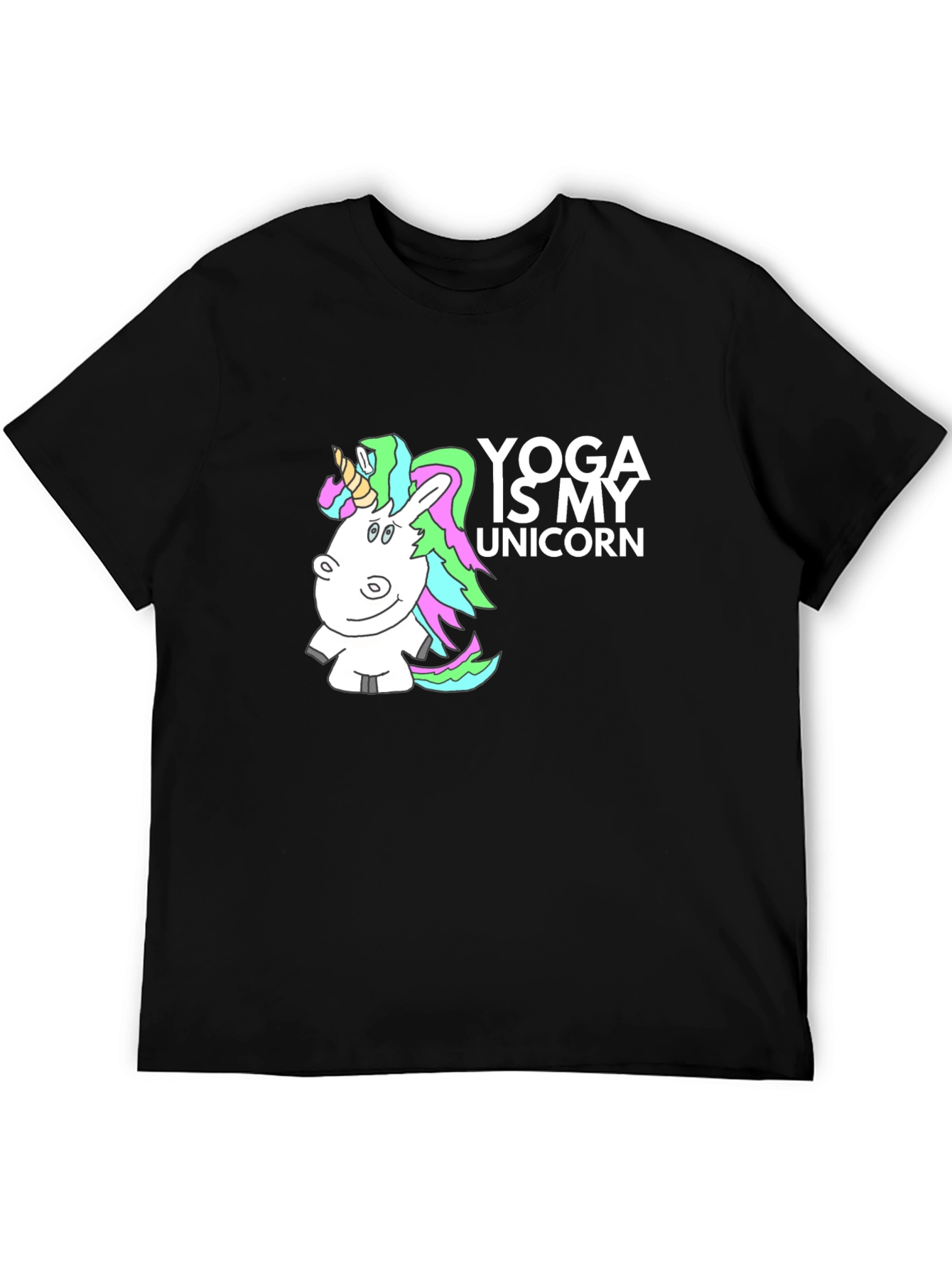 Black Yoga is My Unicorn Graphic T-Shirt view 5