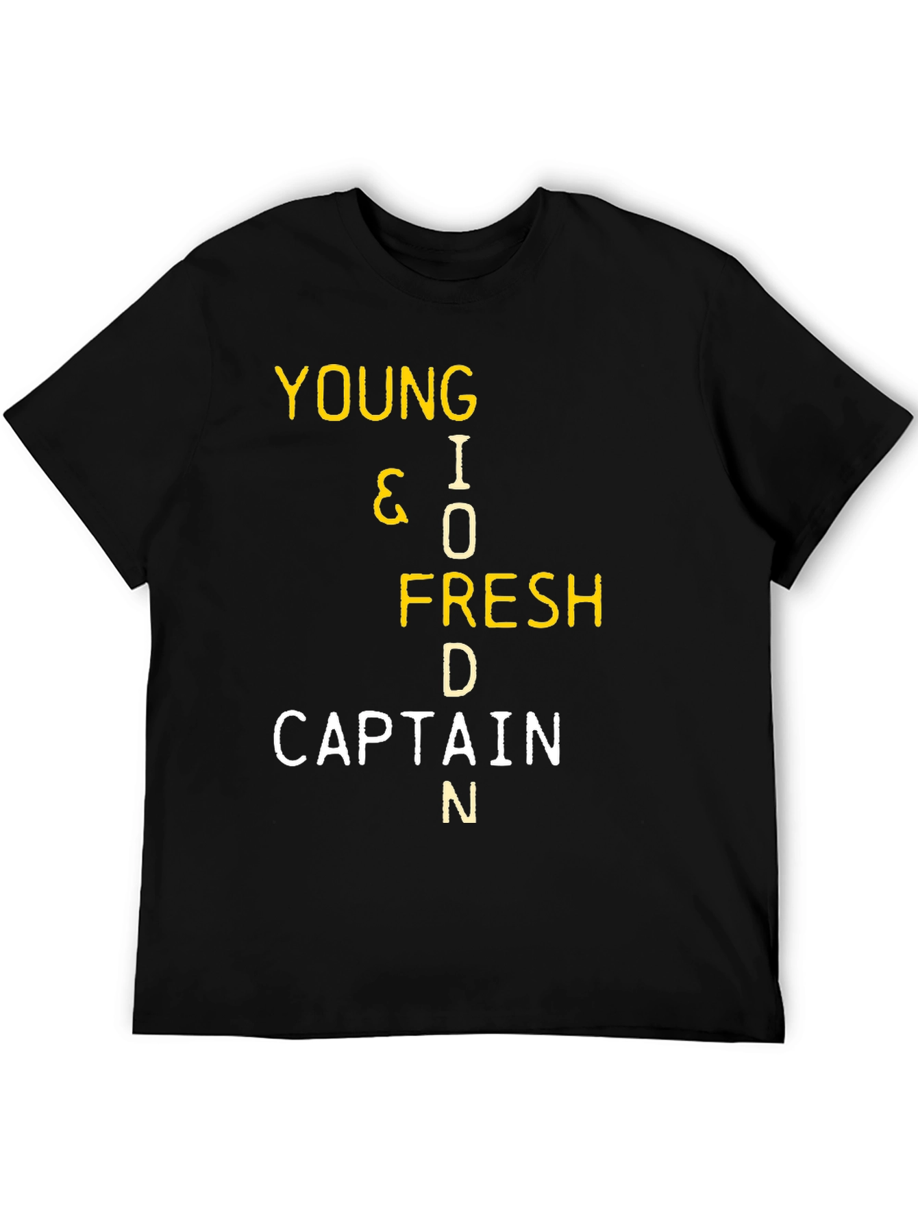 Black Young I O Fresh D Captain N Graphic T-Shirt view 5