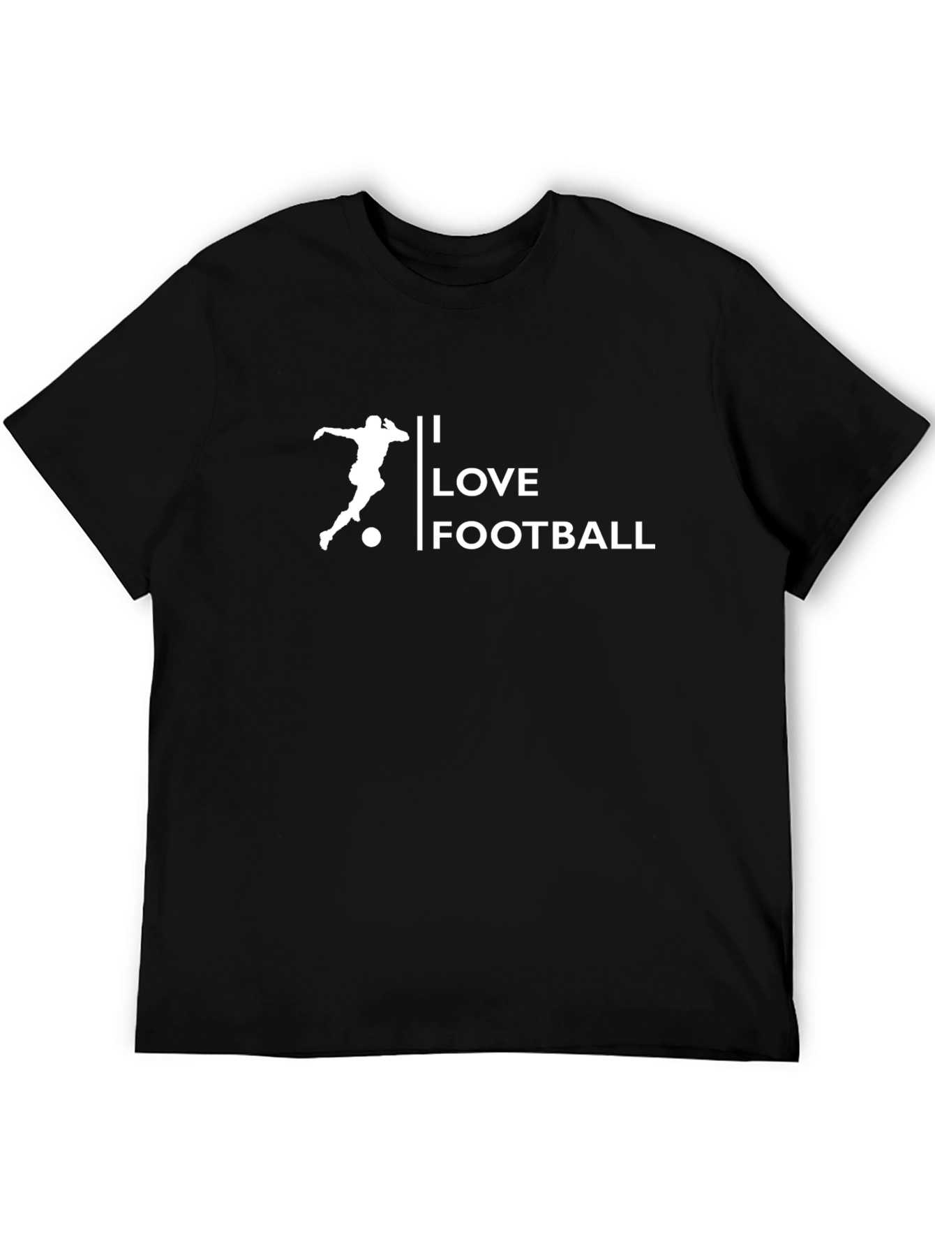 Black I Love Football Graphic T-Shirt - Black view 5