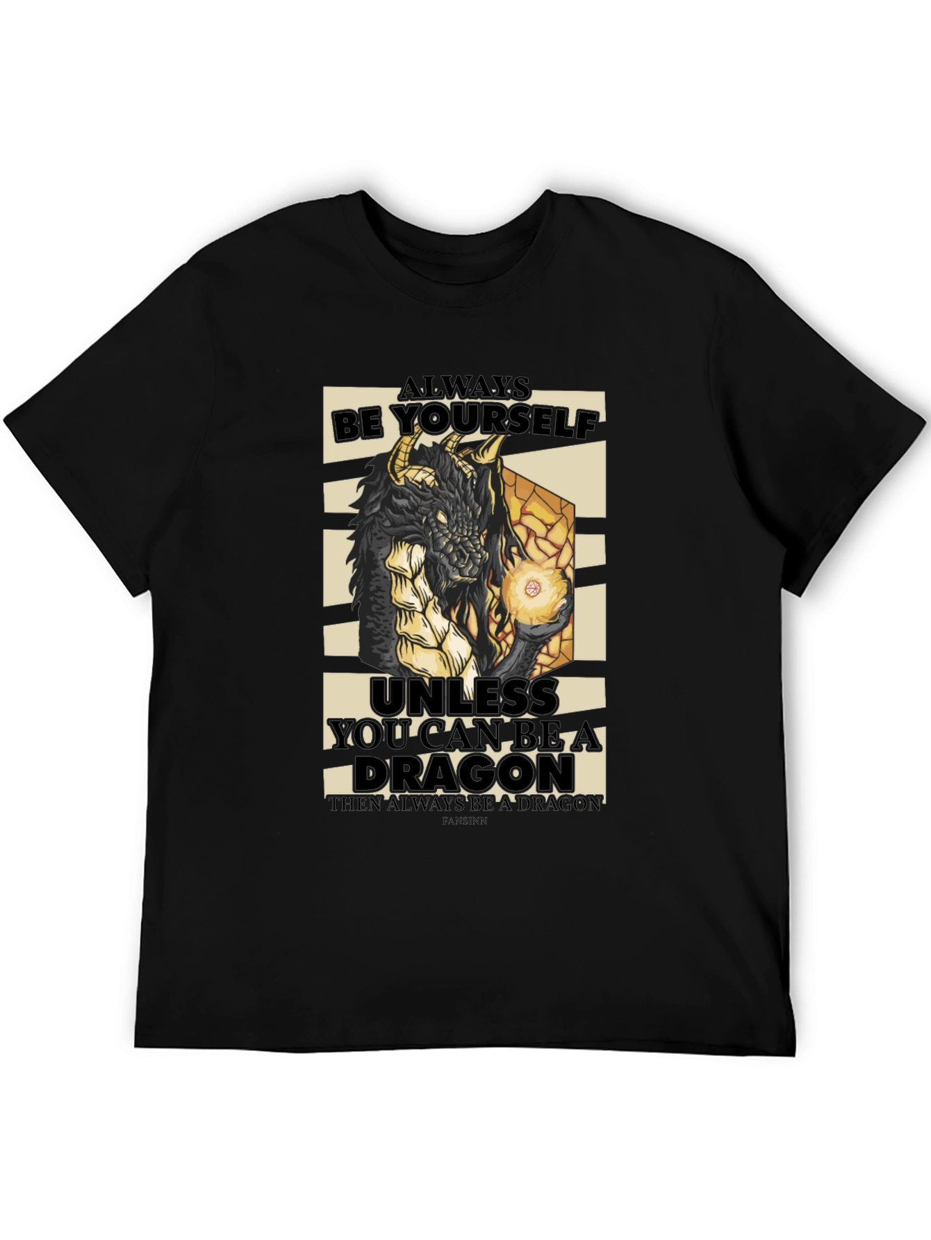 Black Dragon Graphic Tee - Always Be Yourself T-Shirt view 5