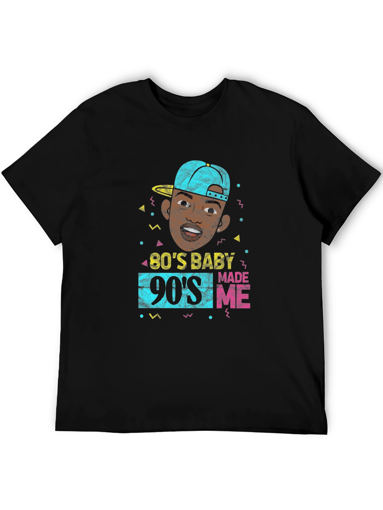 Black 80's Baby, 90's Made Me Black Graphic Tee view 5