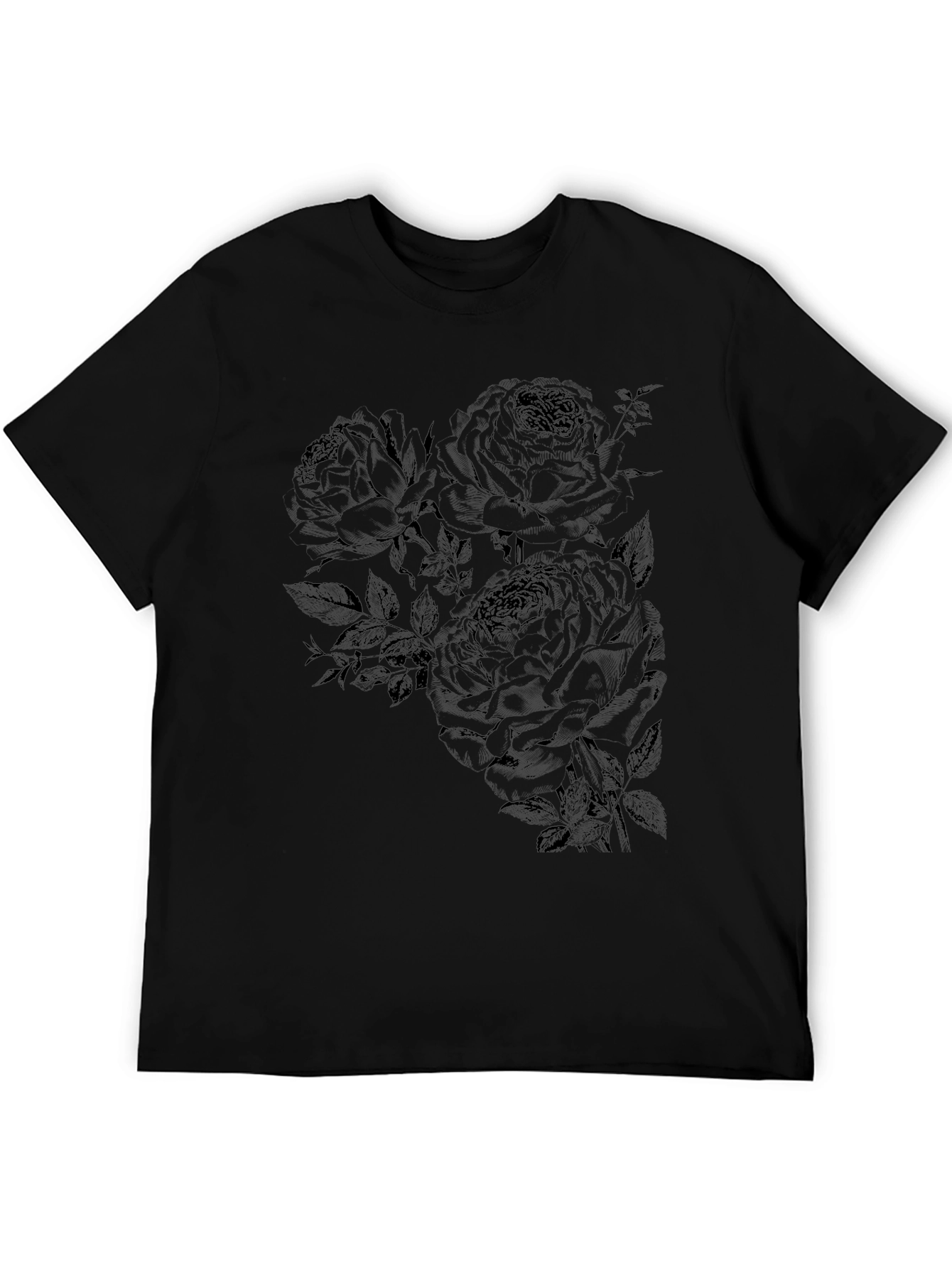 Black Black Rose Graphic T-Shirt - Casual Style view 5