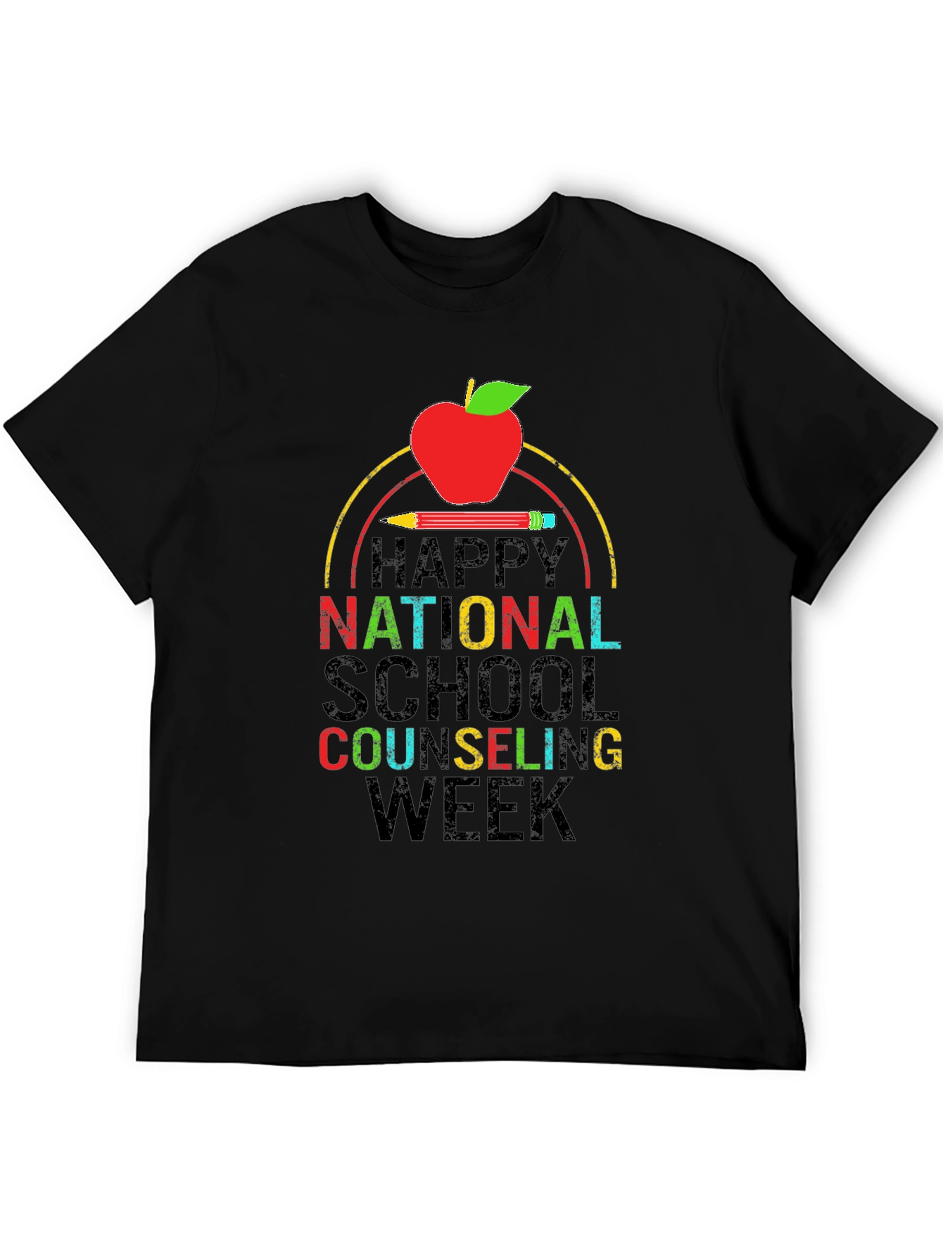 Black Happy National School Counseling Week T-Shirt view 5