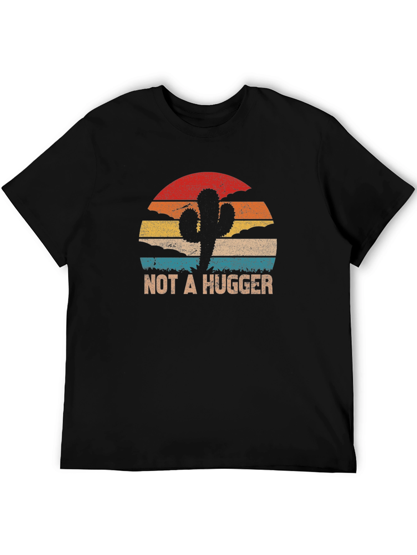 Black Not A Hugger Cactus Graphic Tee view 5