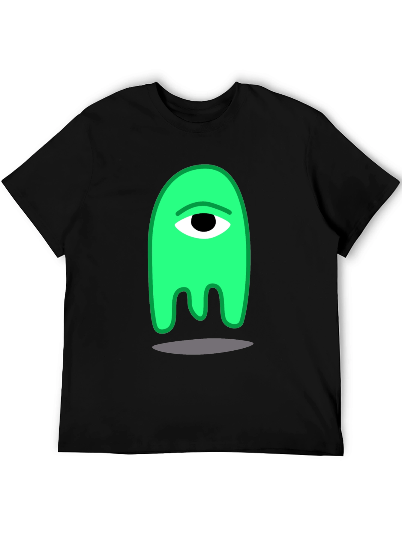 Black One-Eyed Green Monster Graphic Tee view 5
