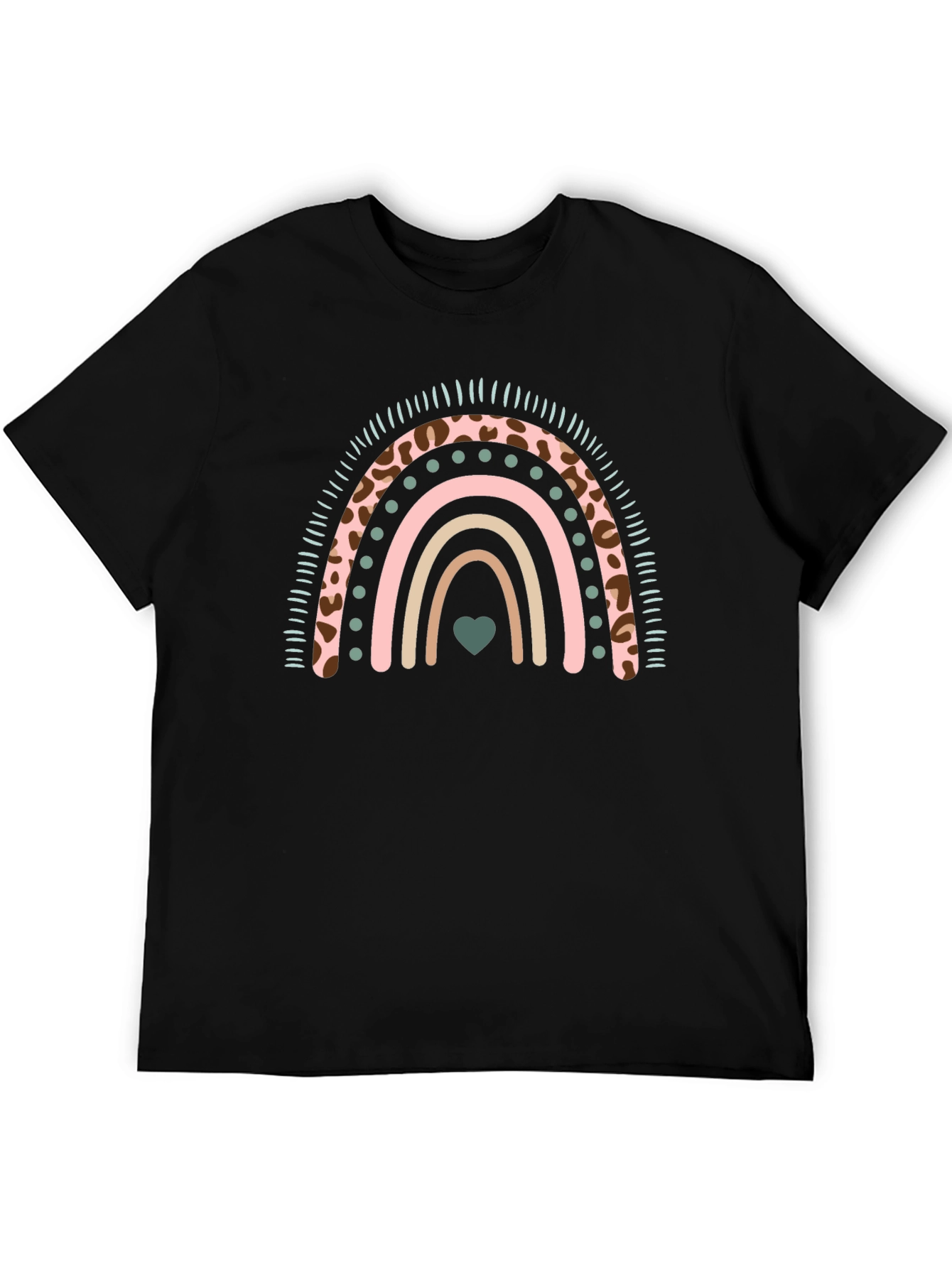 Black Rainbow Heart Graphic Tee view 5