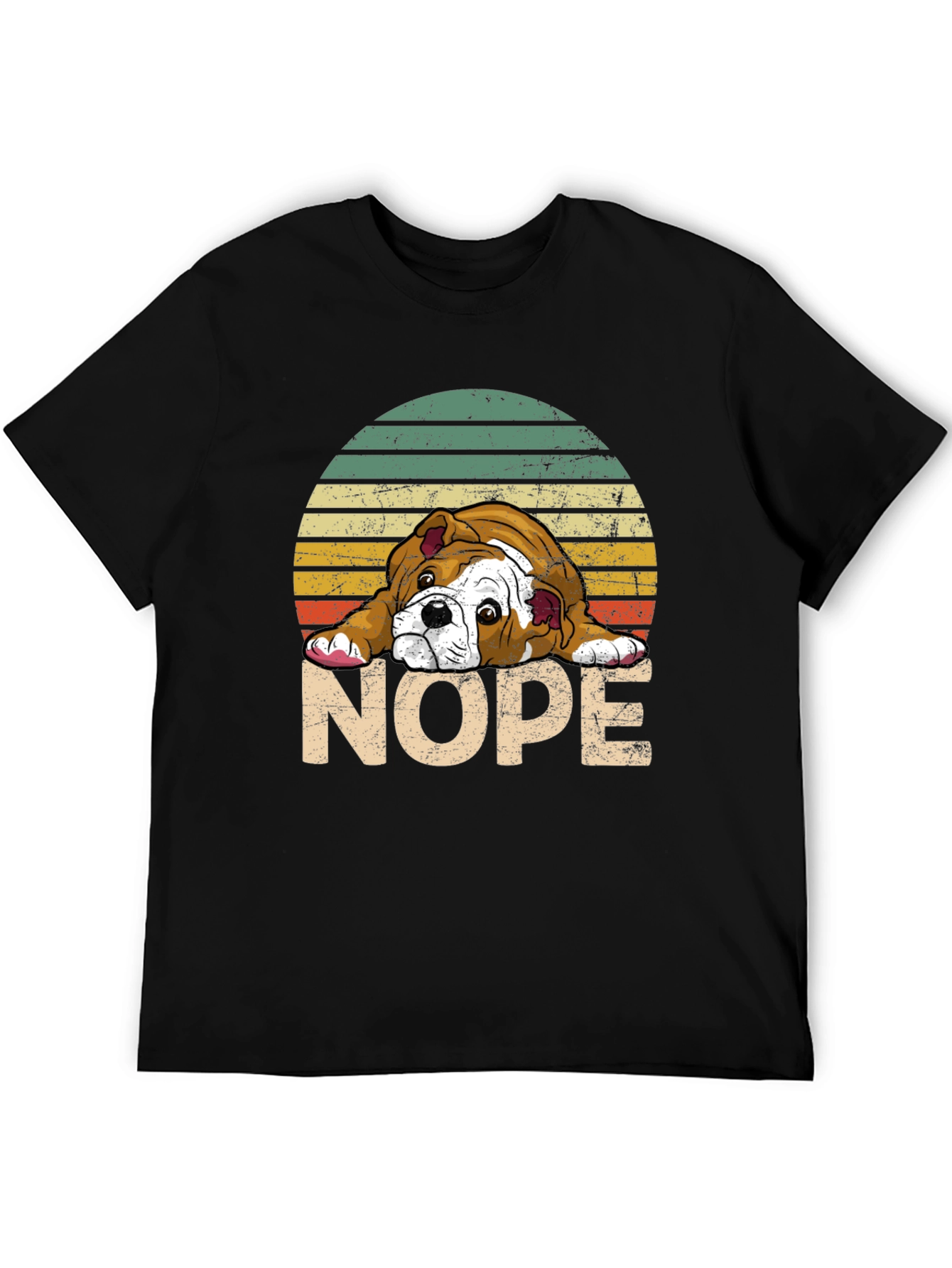 Black Bulldog NOPE T-Shirt - Funny Dog Lover Tee view 5