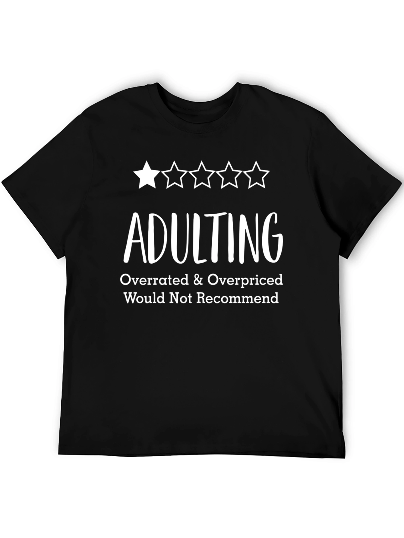 Black Adulting Overrated T-Shirt Funny Graphic Tee view 5