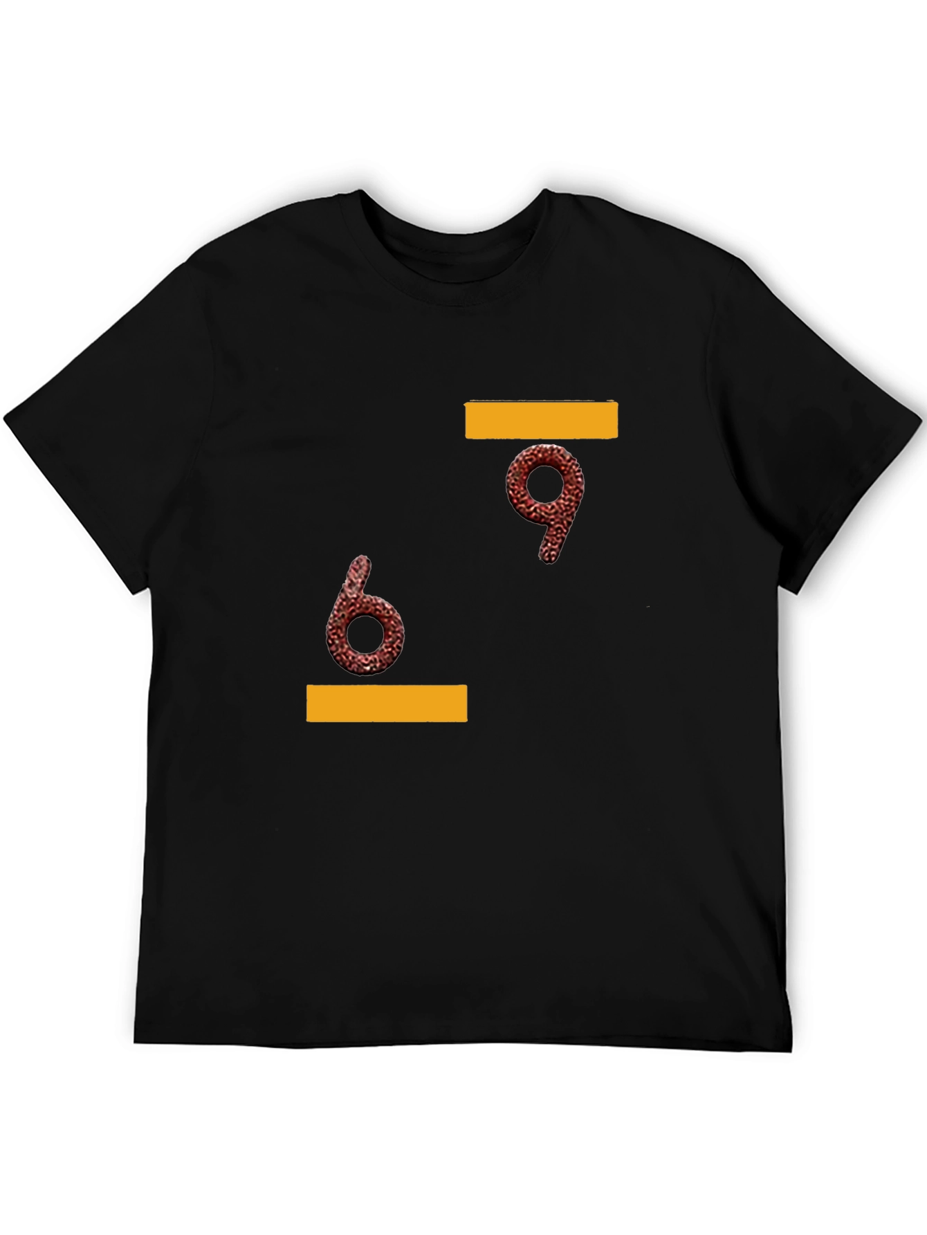 Black Funny 69 Graphic Tee - Black Cotton T-Shirt view 5