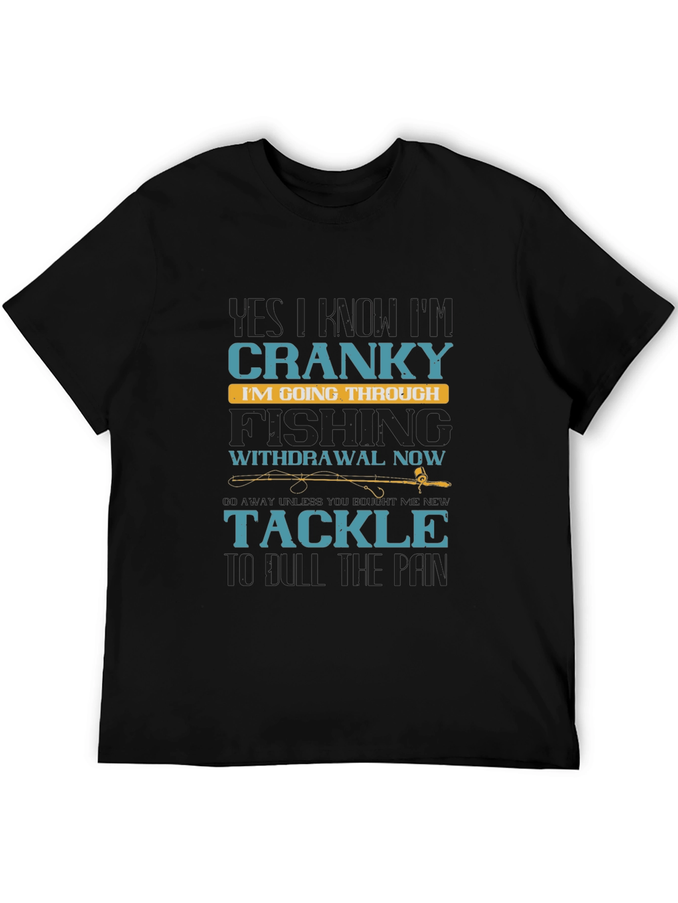 Black Cranky Fishing Withdrawal T-Shirt view 5