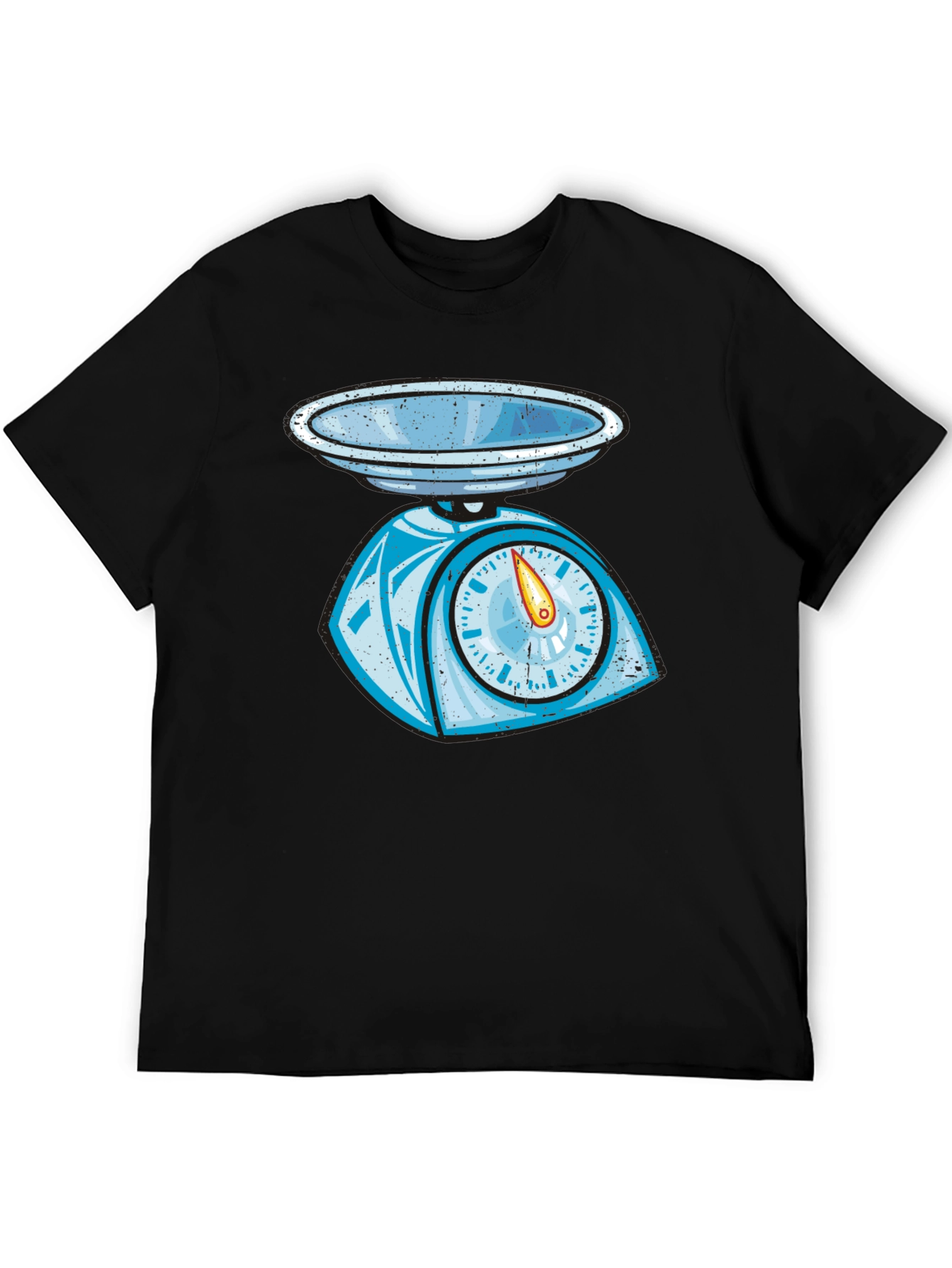 Black Vintage Style Kitchen Scale Graphic Tee - Black view 5