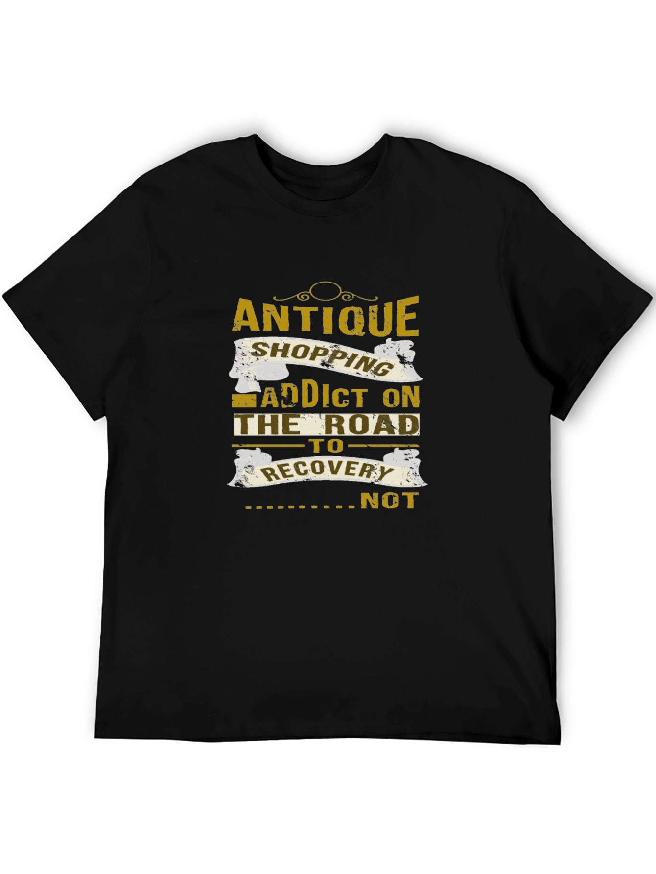 Black Antique Shopping Addict T-Shirt view 5