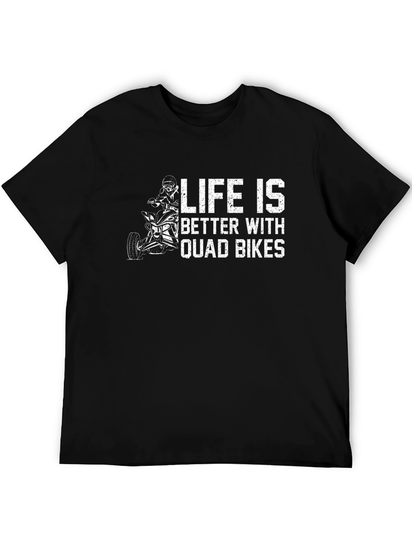 Black Life is Better With Quad Bikes Black T-Shirt view 5