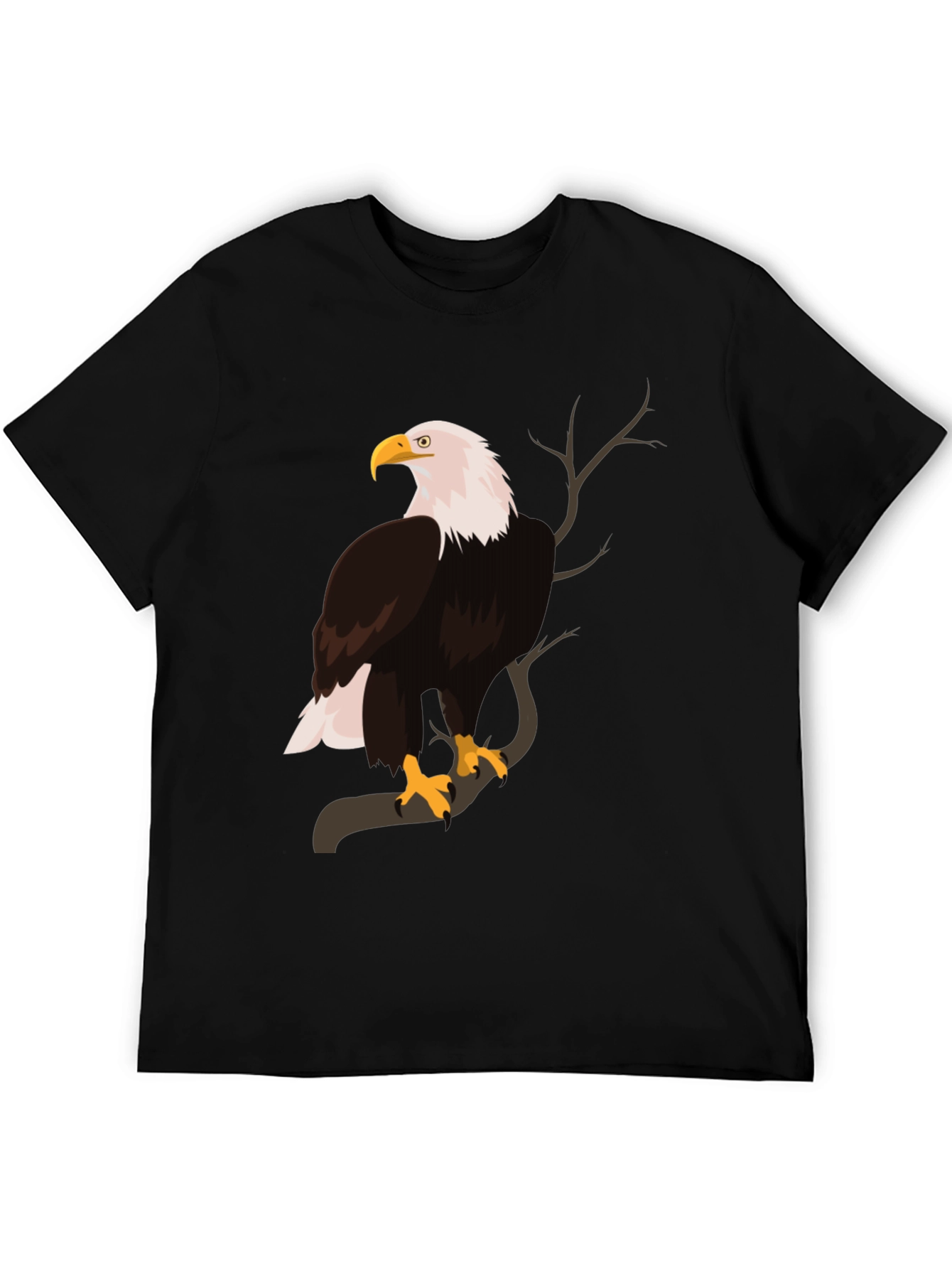 Black Bald Eagle Graphic Print T-Shirt view 5