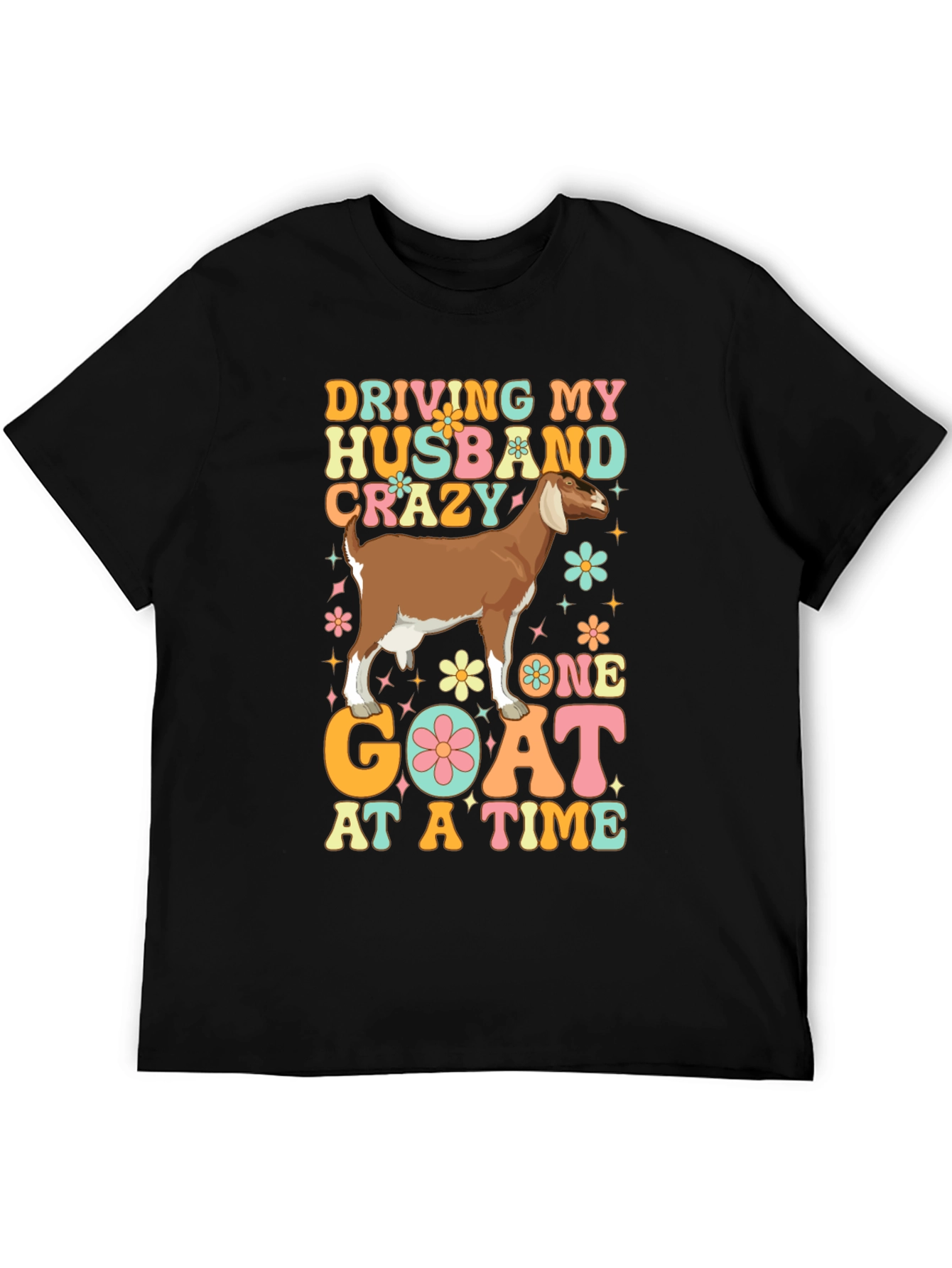 Black Driving Husband Crazy Goat Graphic Tee view 5