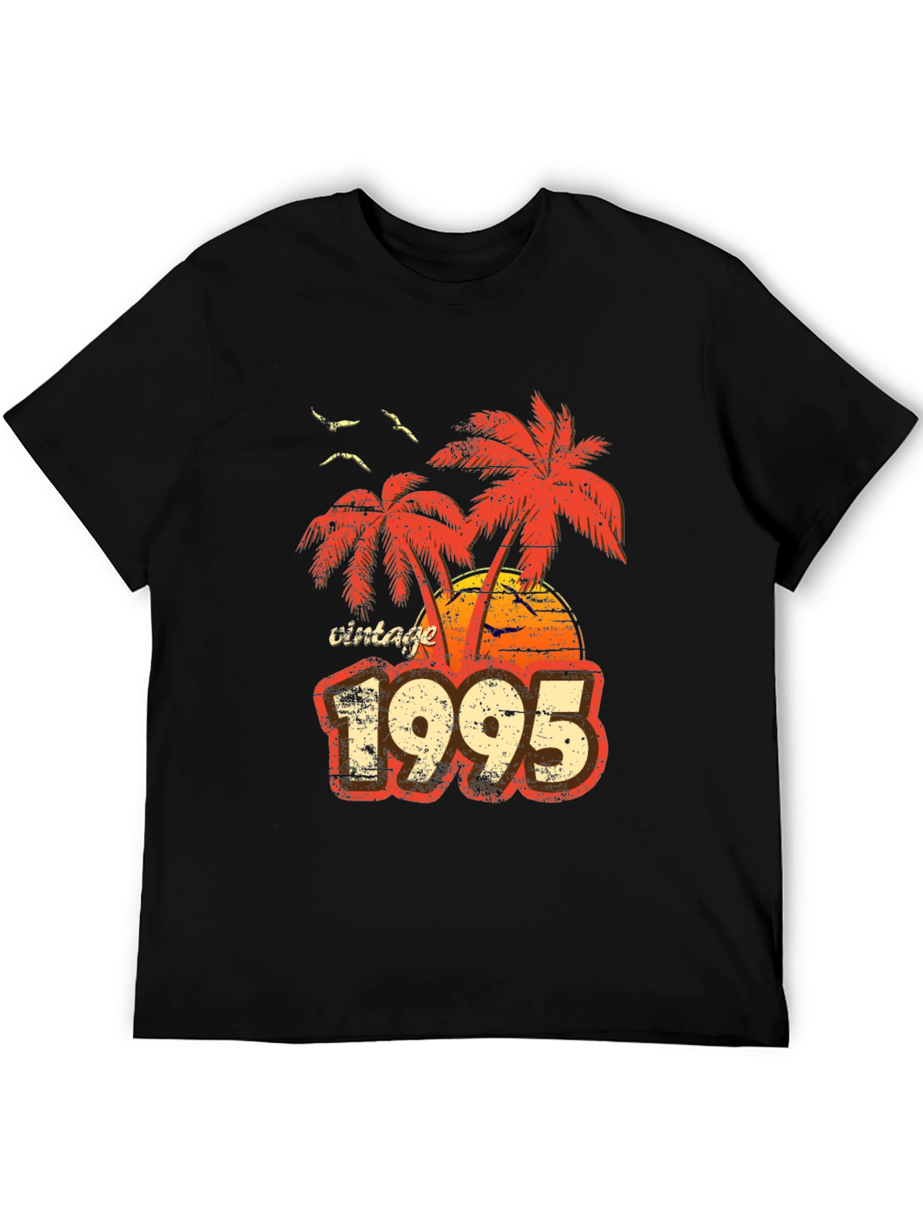 Black Vintage 1995 Palm Tree Graphic T-Shirt view 5