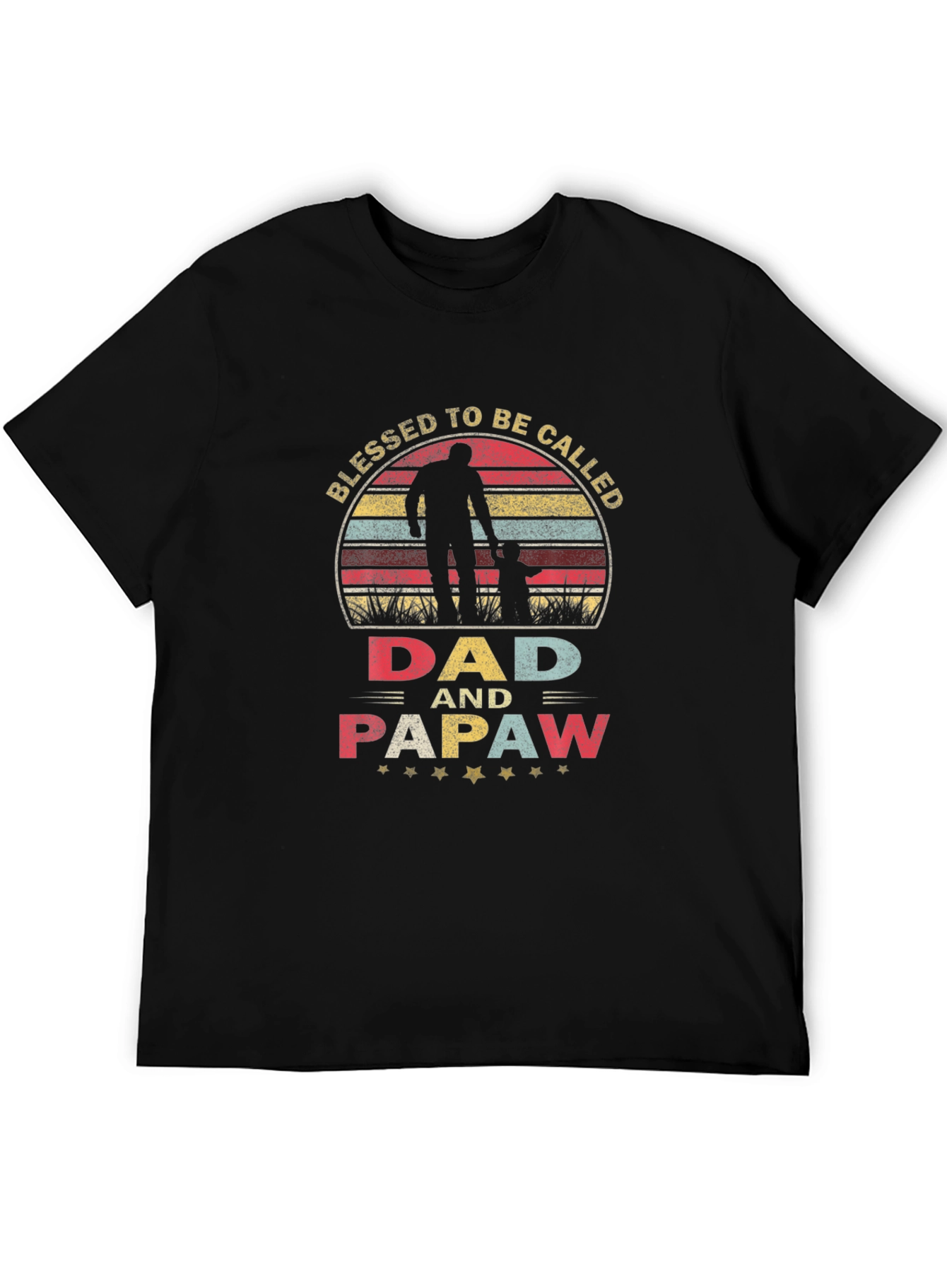 Black Blessed Dad & Papaw Graphic Tee view 5