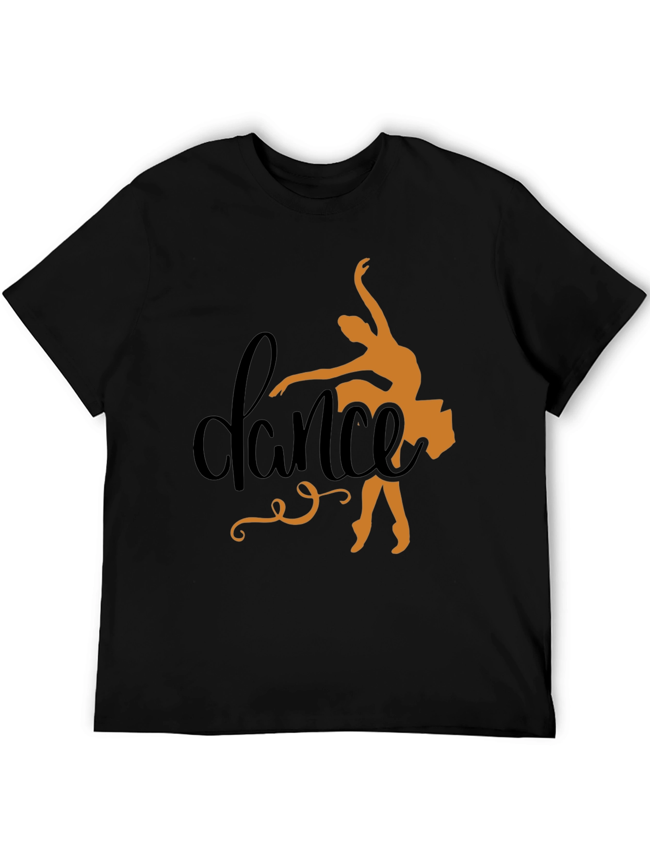 Black Dance Silhouette Black Tee - Artistic Dancer Shirt view 5