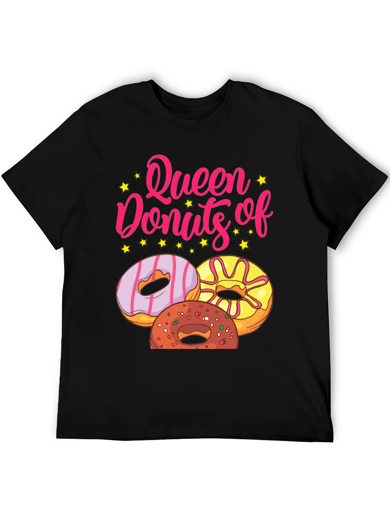 Black Queen of Donuts T-Shirt - Black Graphic Tee view 5