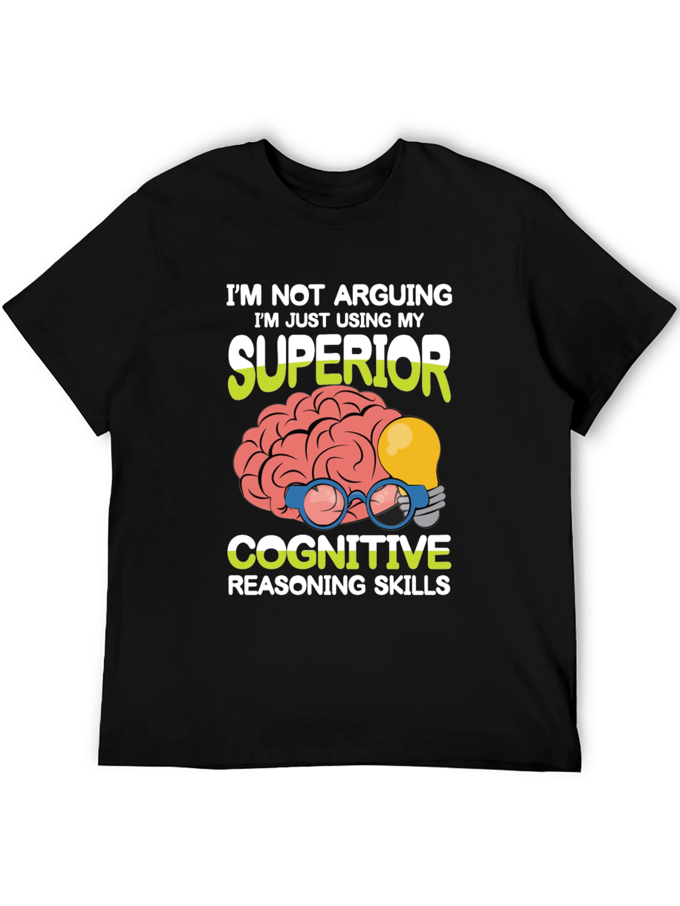 Black Superior Cognitive Skills Graphic Tee view 5