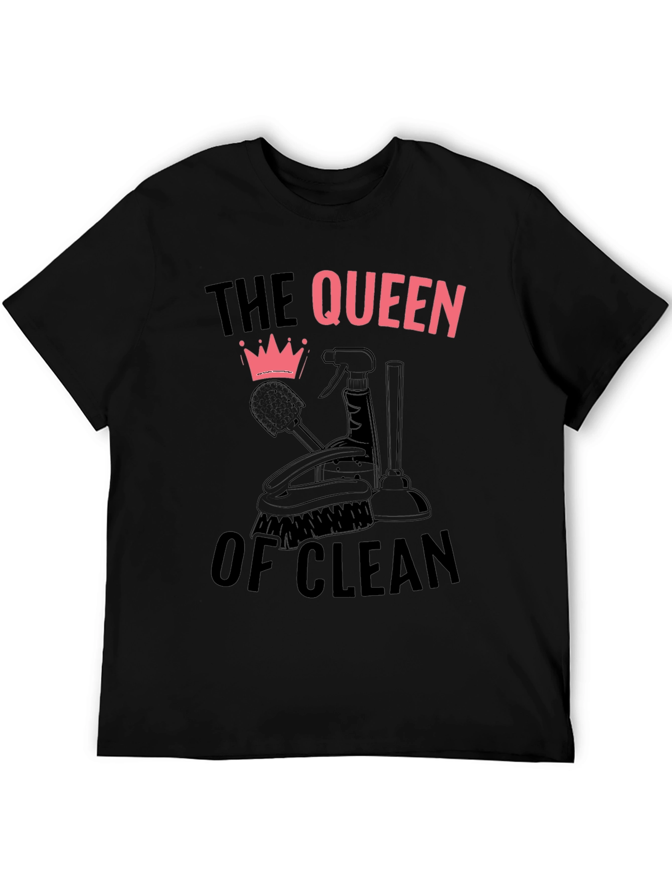 Black Queen of Clean Black Graphic T-Shirt view 5