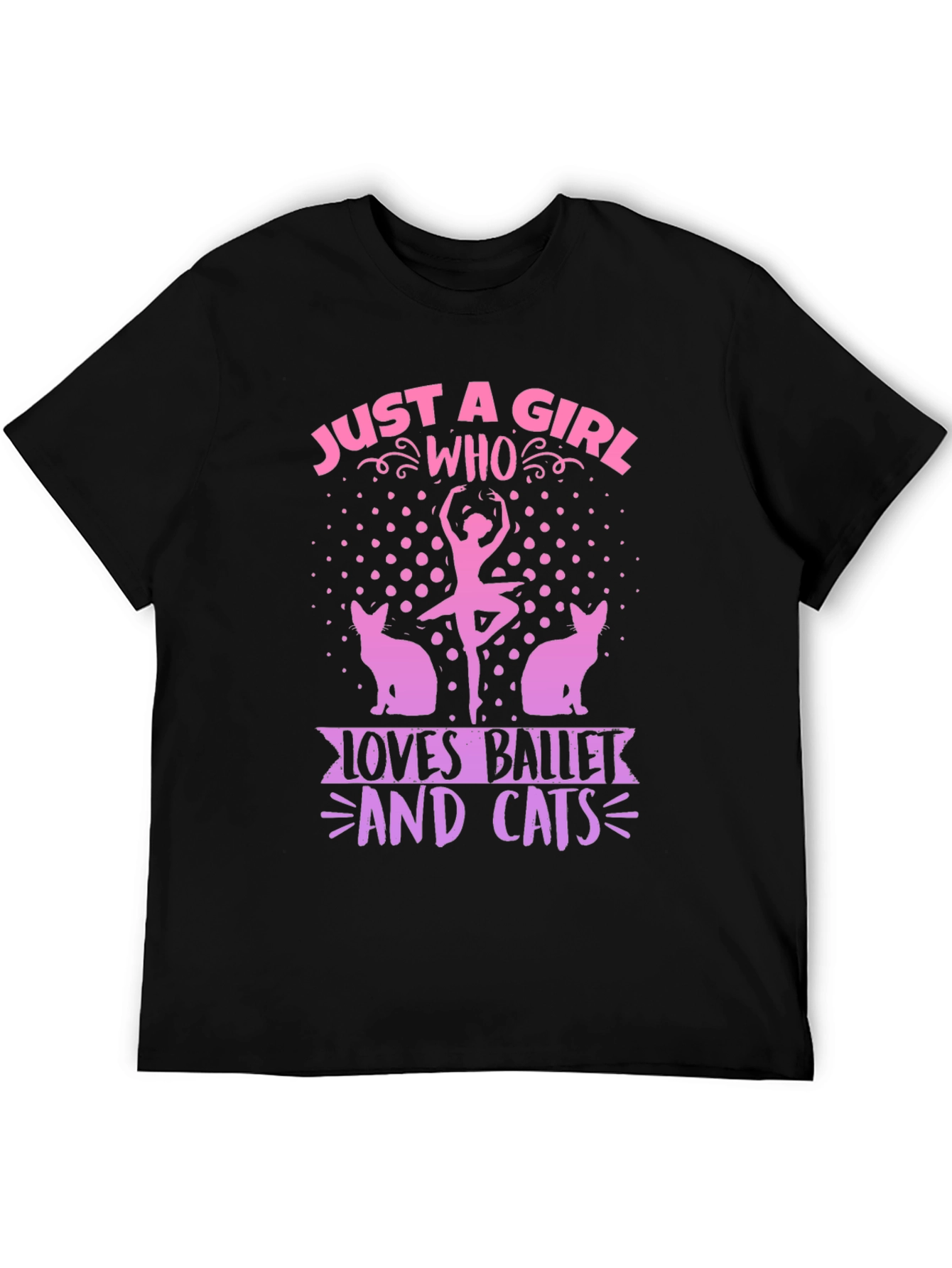 Black Ballet & Cats Graphic Tee - Just a Girl Who Loves... view 5