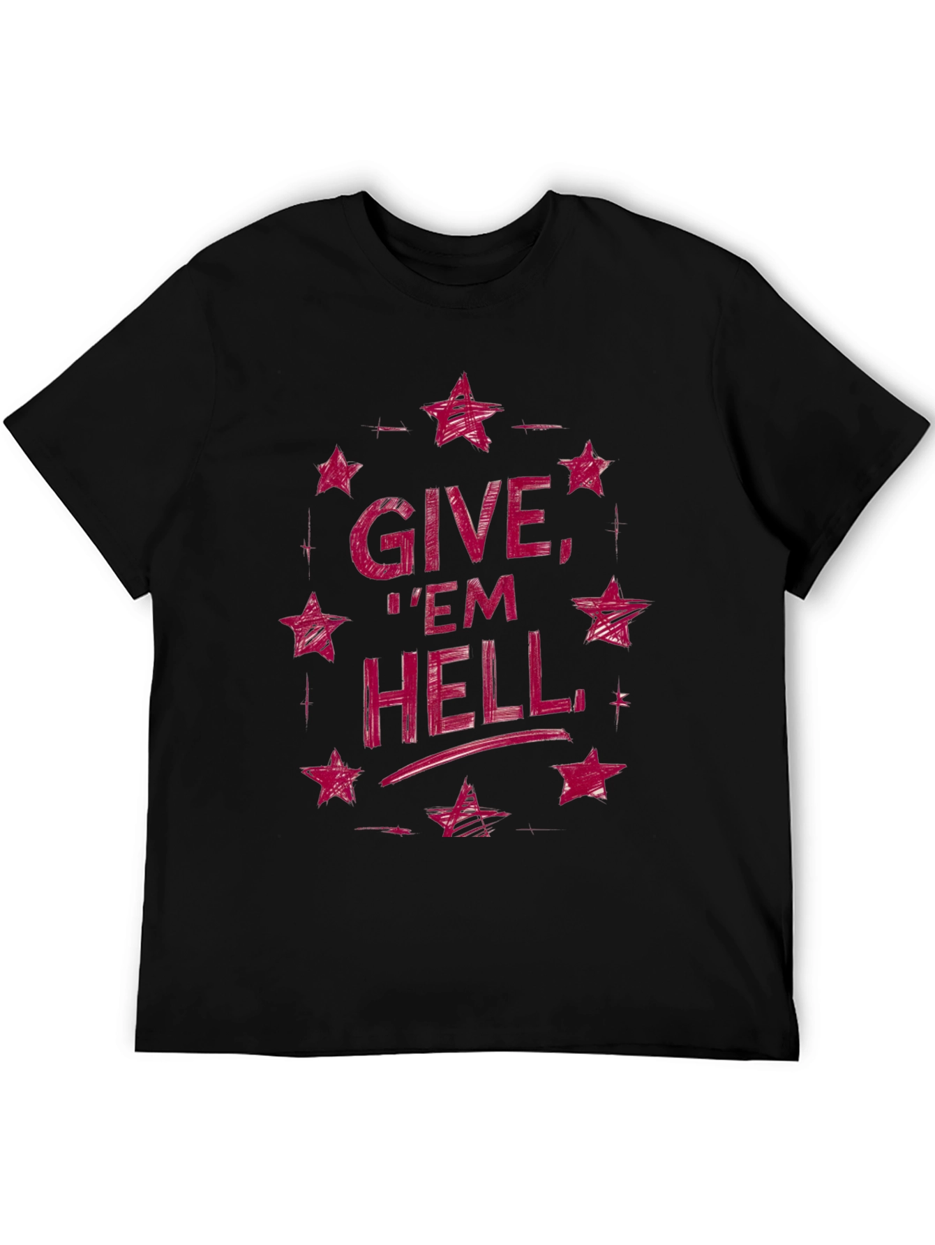 Black Give 'Em Hell Graphic Tee - Black view 5