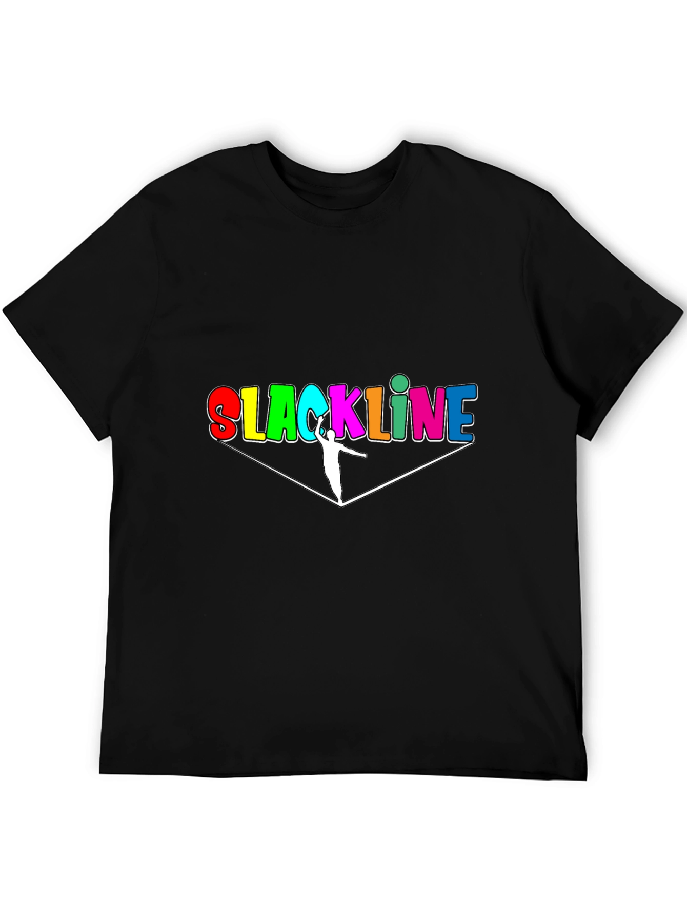 Black Slackline T-Shirt - Colorful Design view 5