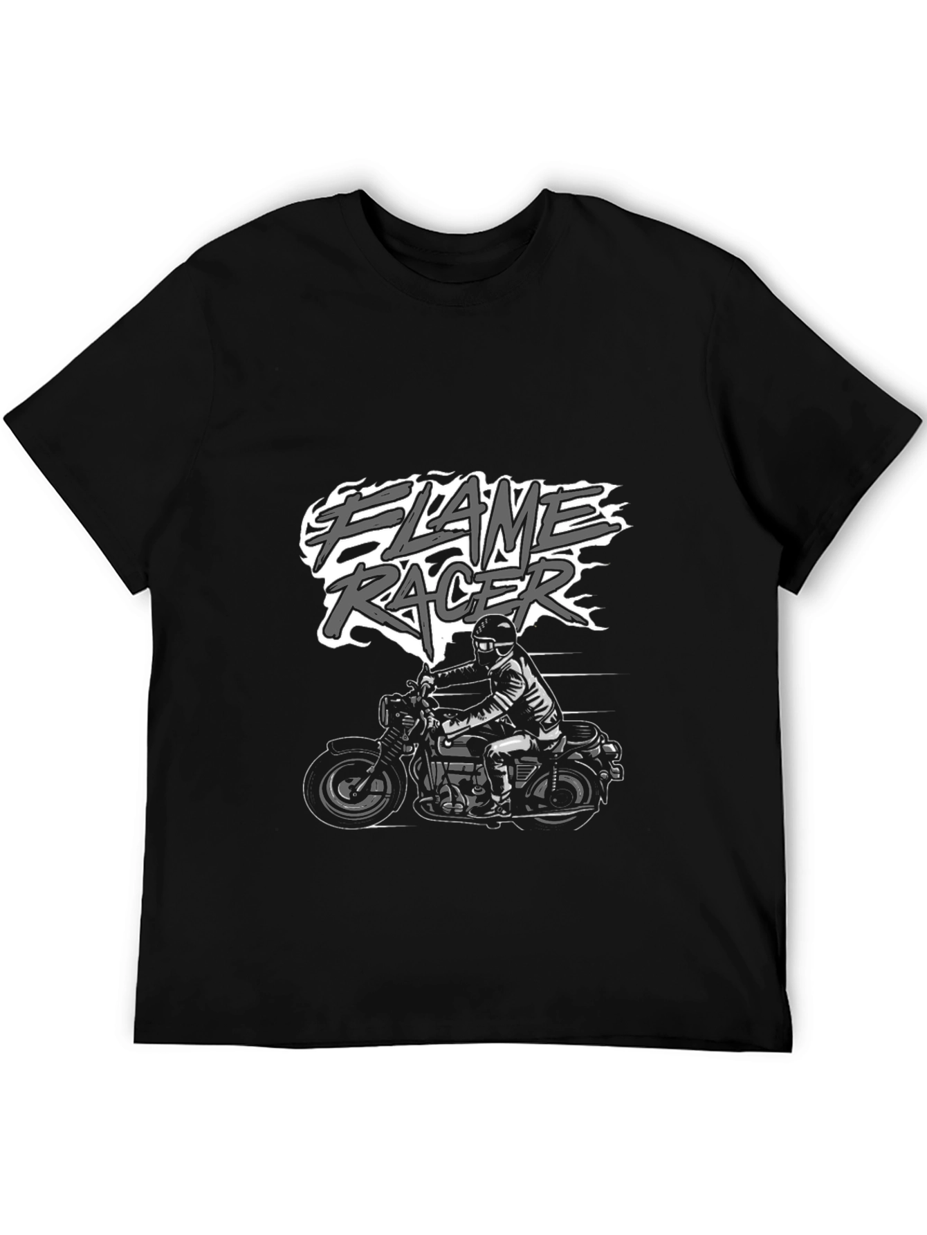 Black Flame Racer Graphic Tee - Black Motorcycle Shirt view 5