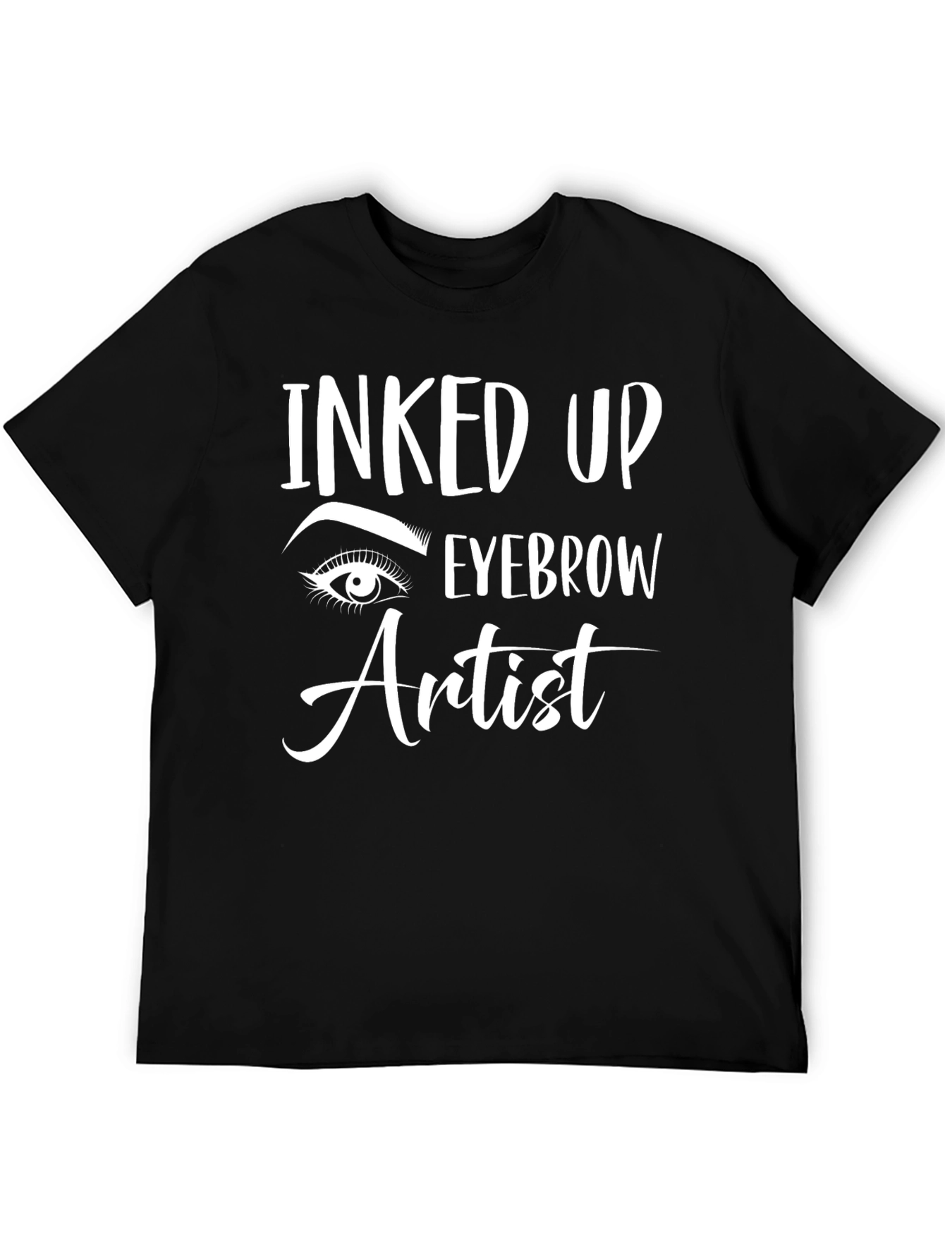 Black Inked Up Eyebrow Artist Graphic T-Shirt view 5