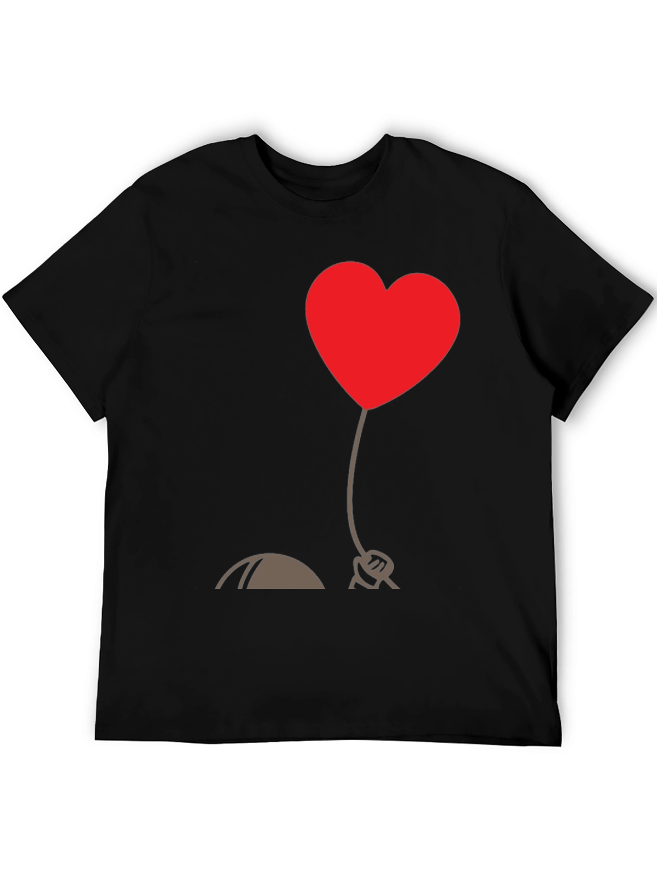 Black Heart Balloon Graphic Tee - Stylish Black T-Shirt view 5