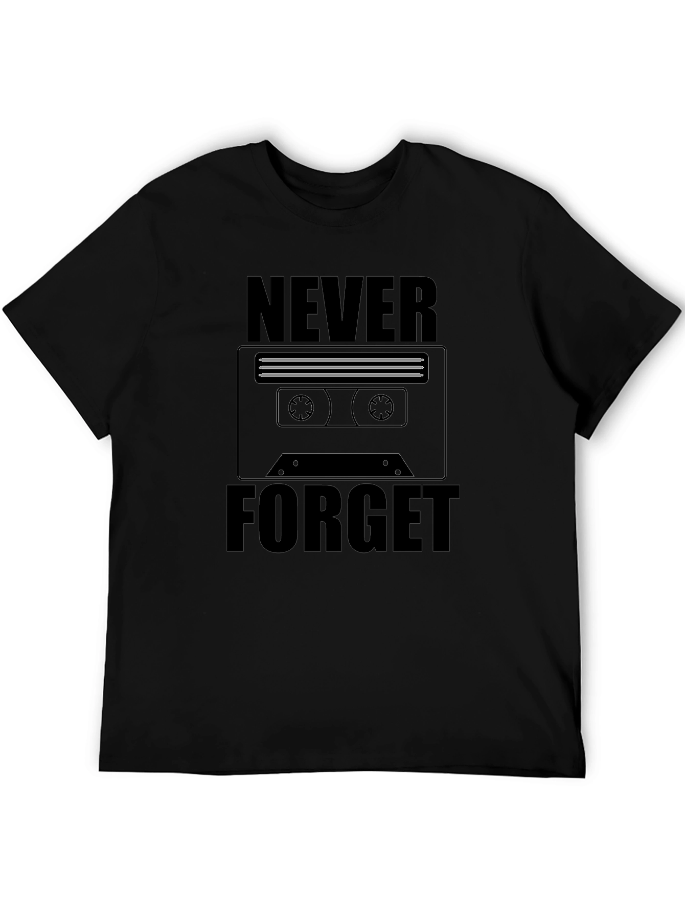 Black Retro Cassette Tape T-Shirt - Never Forget view 5