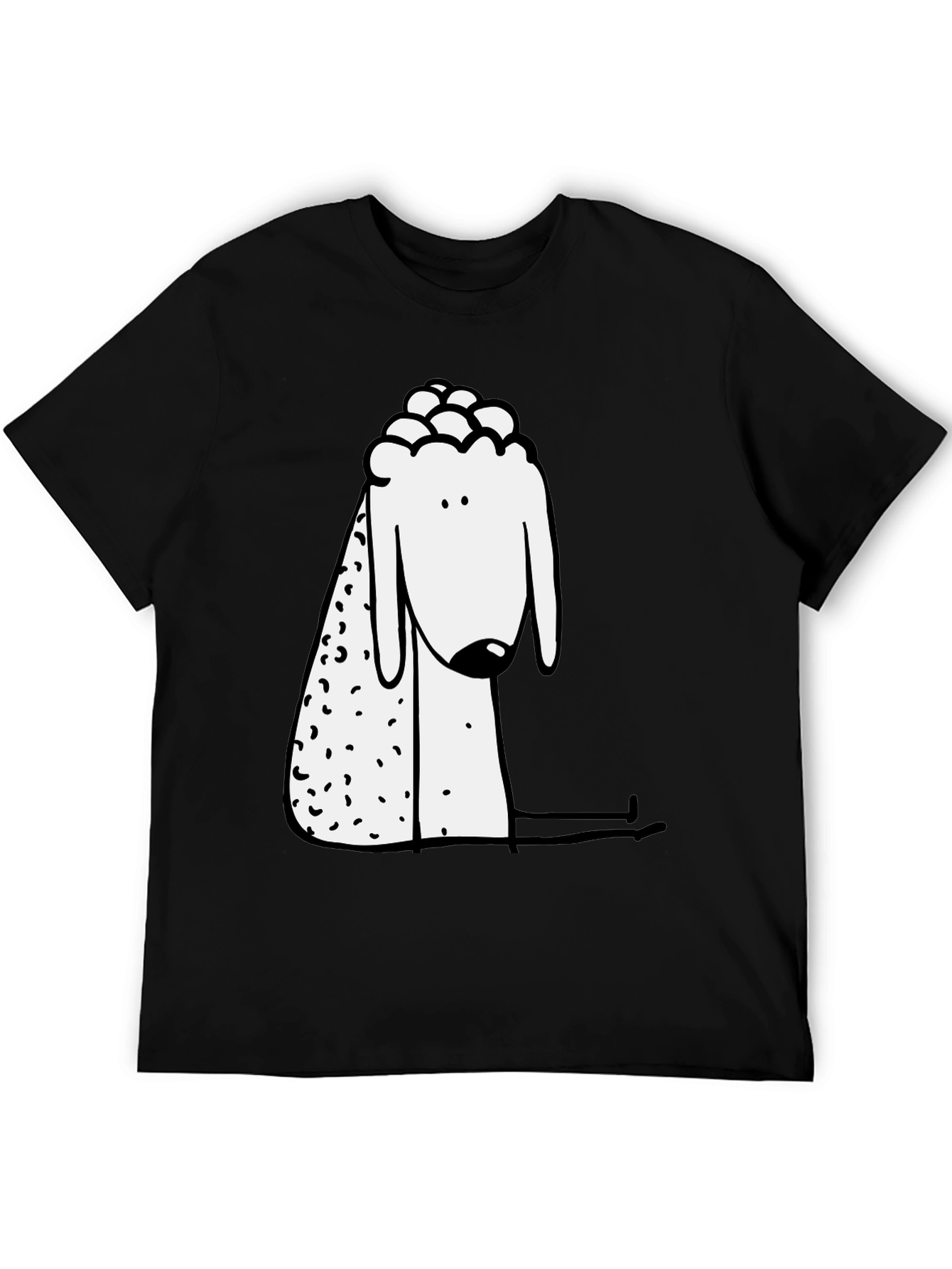 Black Modern Sheep Graphic Black T-Shirt view 5