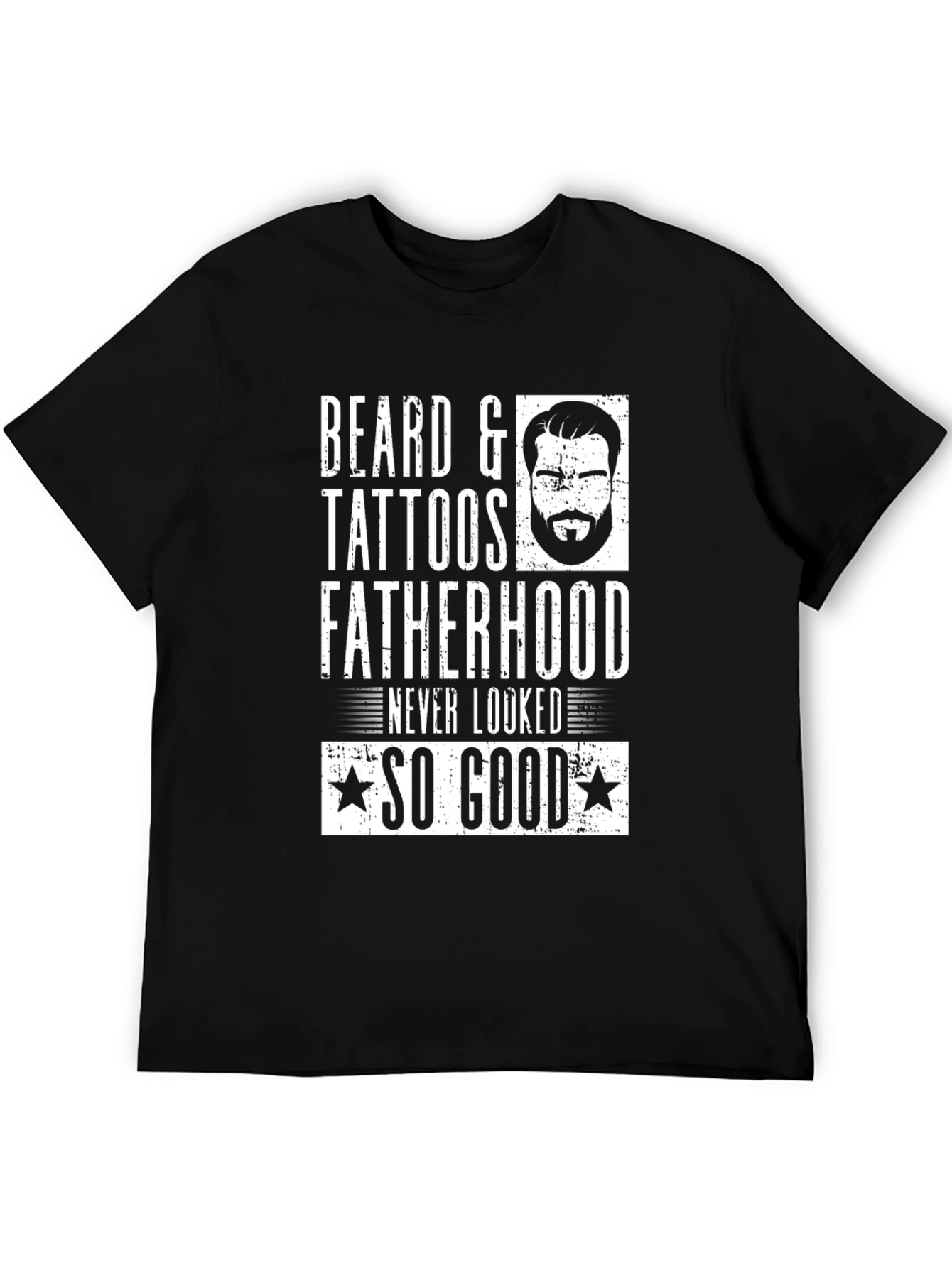 Black Beard & Tattoos Fatherhood Graphic Tee view 5