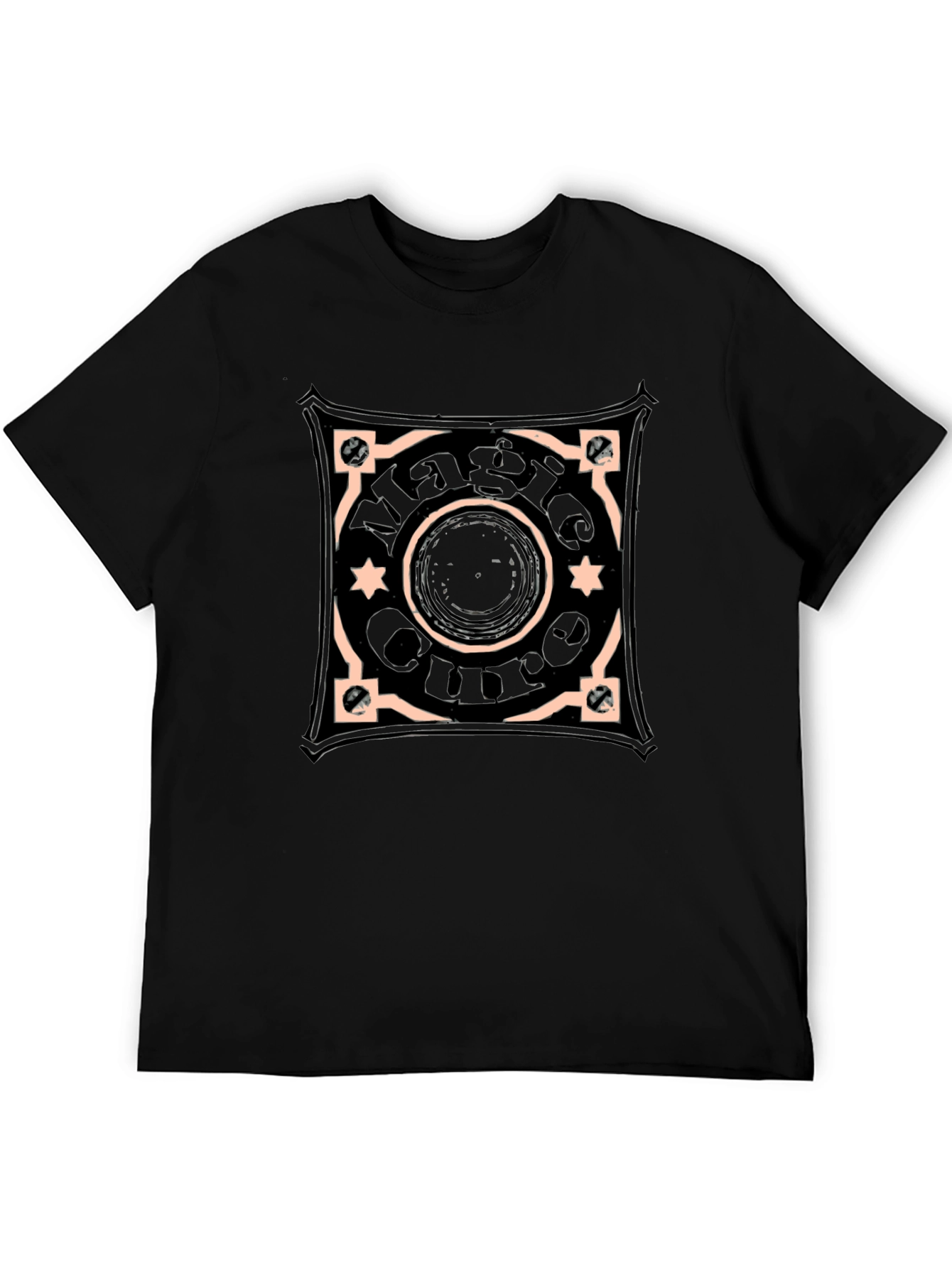 Black Magic Circle Graphic Tee - Unisex Black T-Shirt view 5