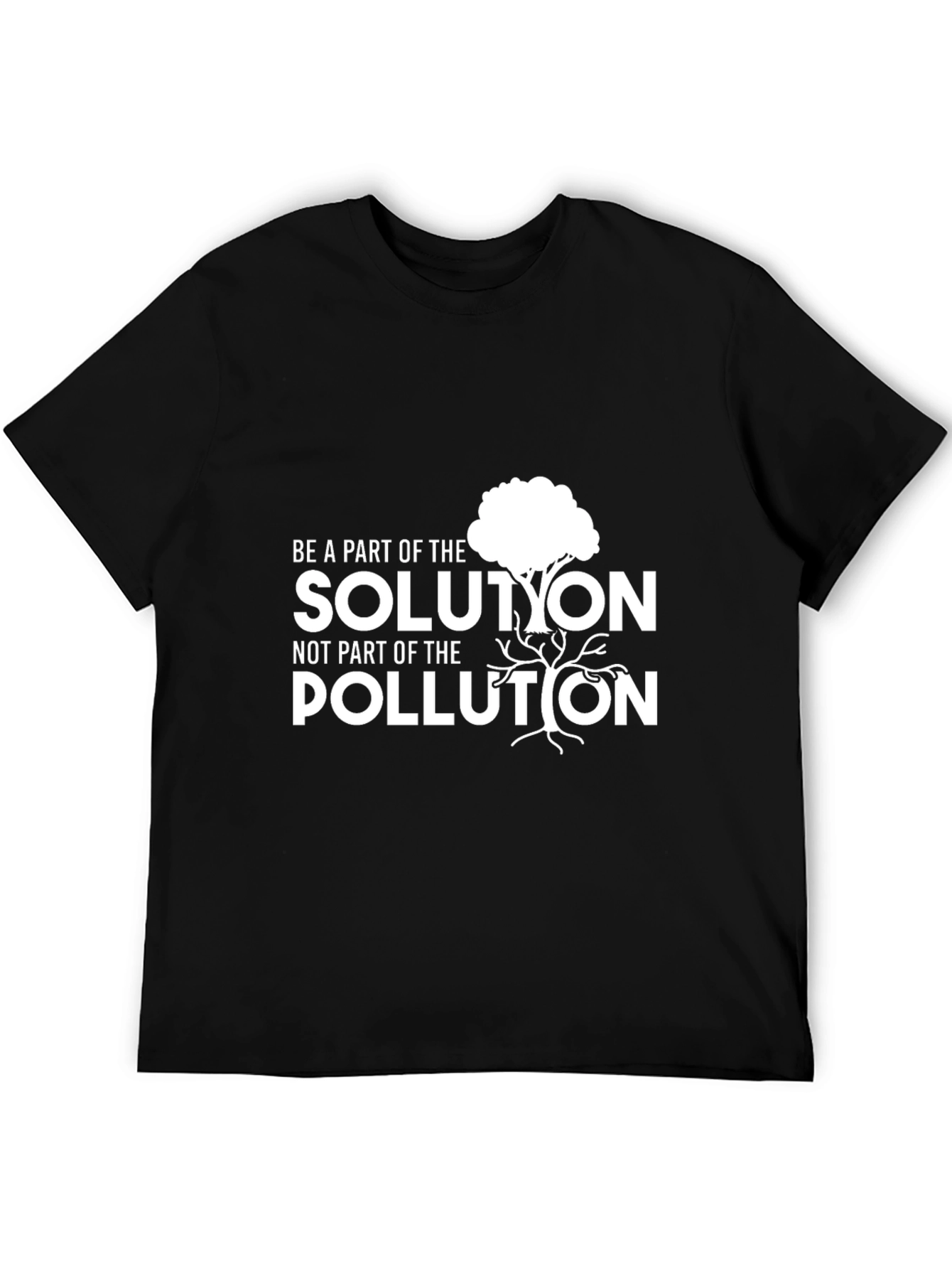 Black Eco-Friendly Graphic T-Shirt - Solution, Not Pollution view 5