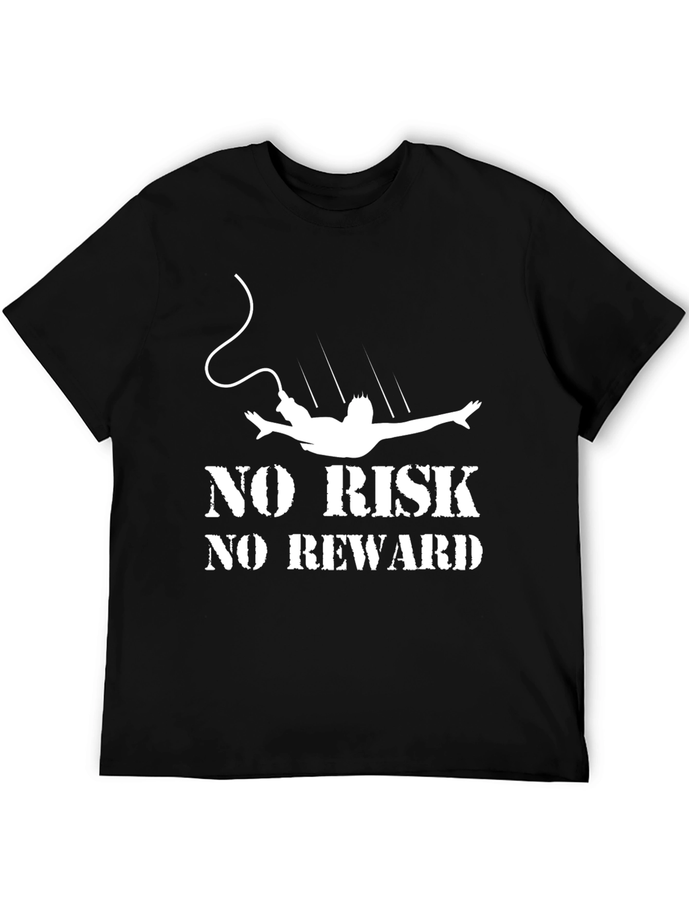 Black No Risk, No Reward Bungee Jumping T-Shirt view 5