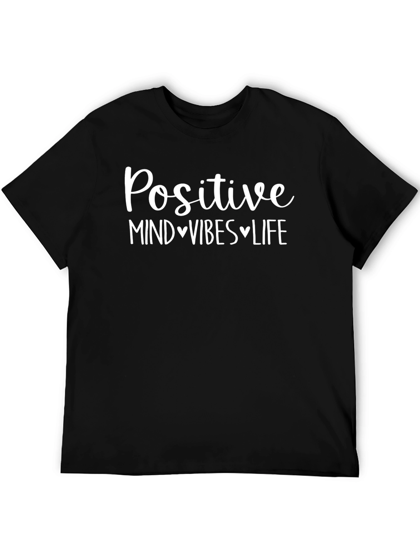 Black Positive Mind Vibes Life Graphic T-Shirt view 5