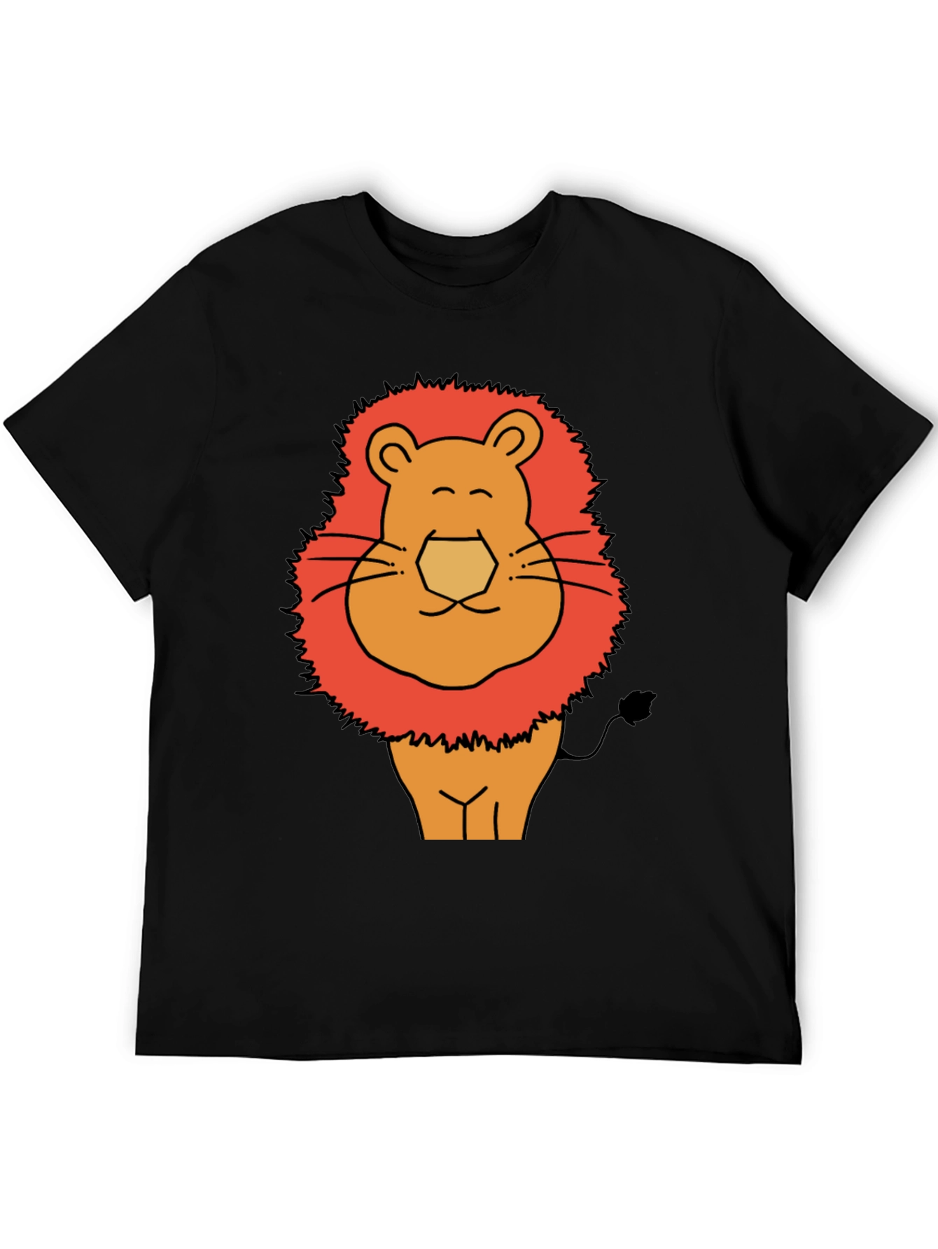 Black Funny Lion Graphic Tee - Men's Black T-Shirt view 5