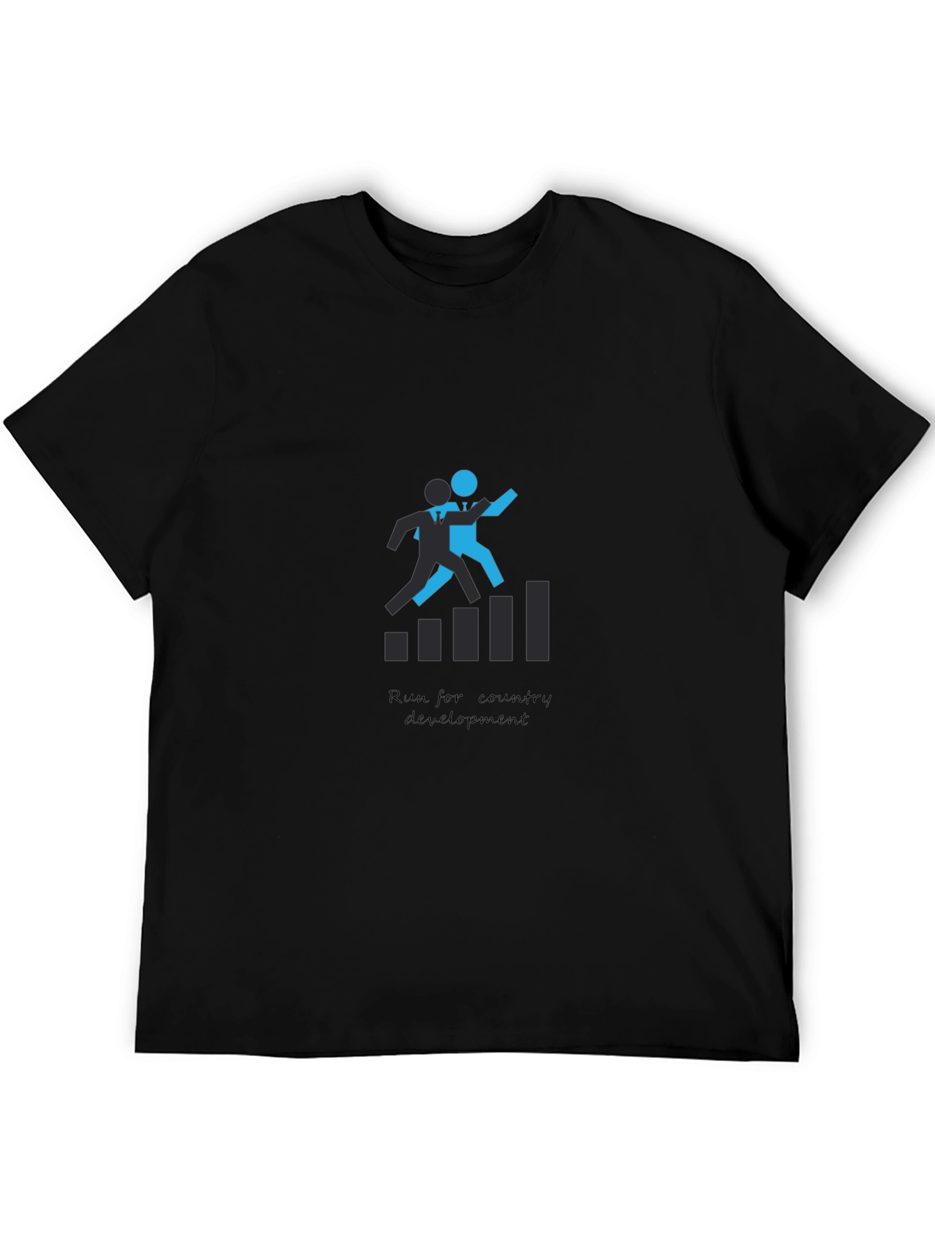Black Run For Country Development Graphic T-Shirt view 5