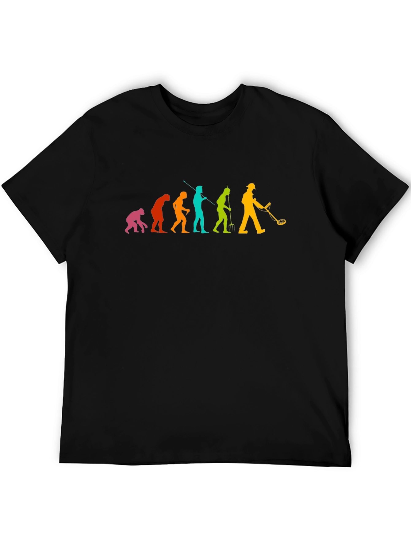 Black Evolution of Metal Detecting T-Shirt view 5