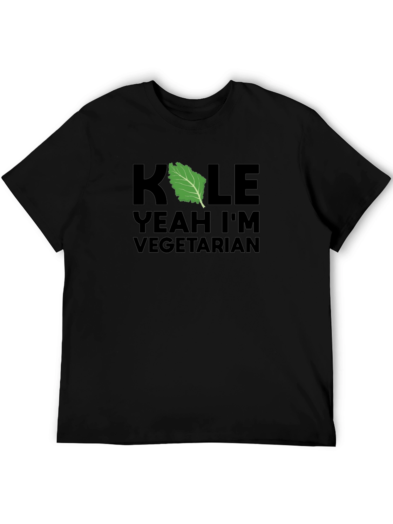 Black Kale Yeah I'm Vegetarian T-Shirt view 5