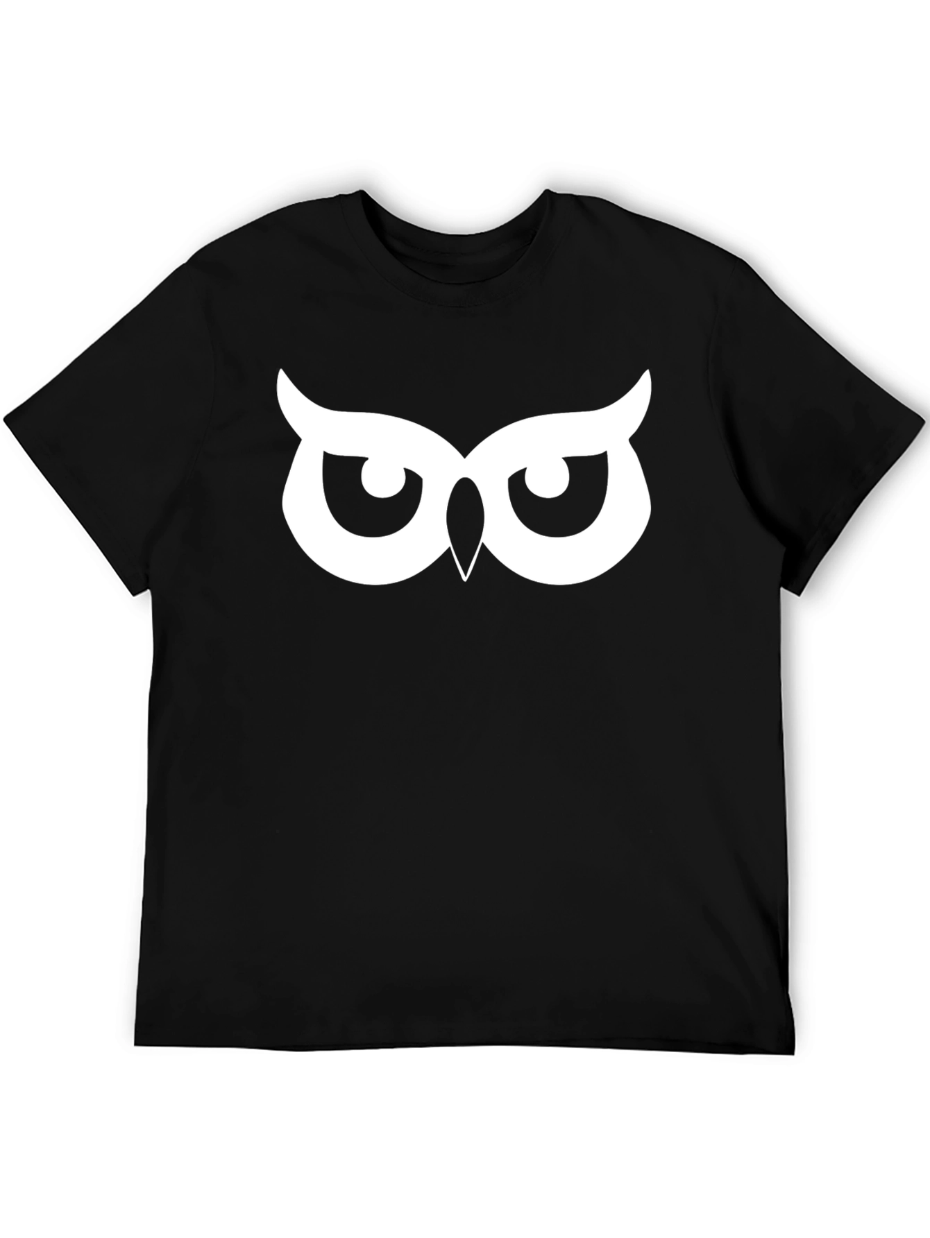 Black Owl Eyes Graphic Tee - Black Cotton T-Shirt view 5